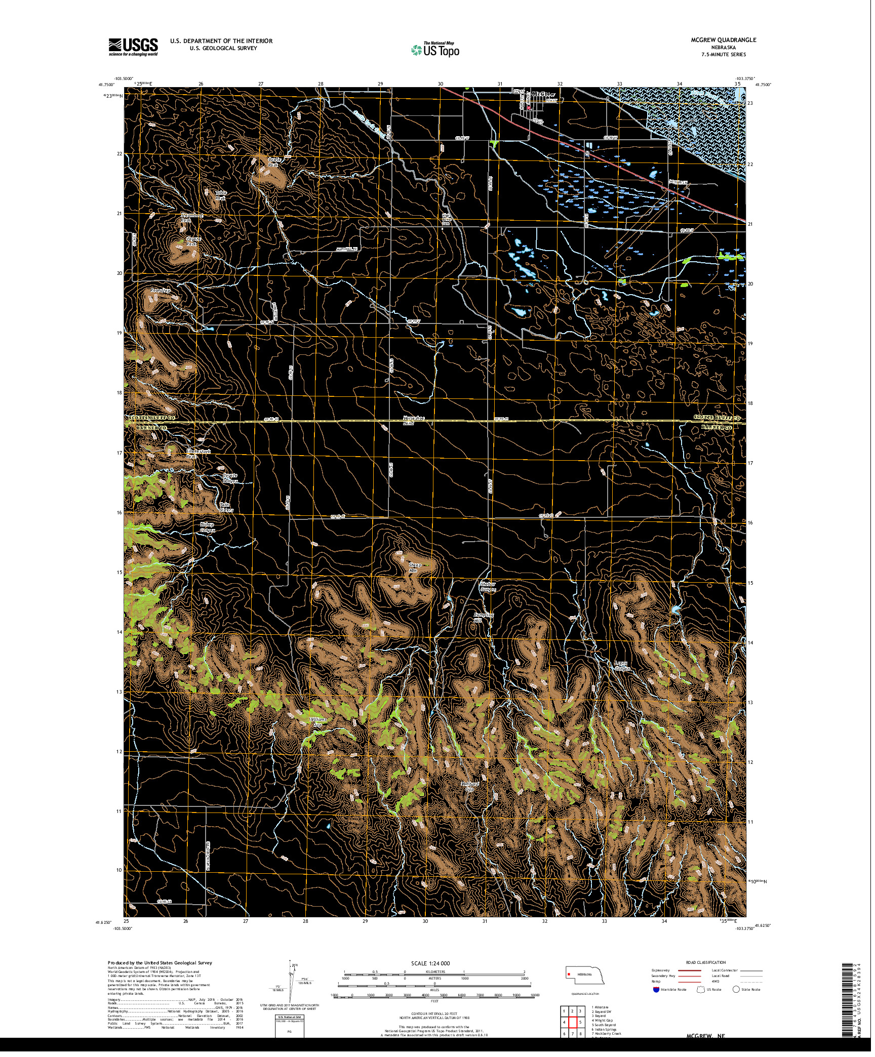 USGS US TOPO 7.5-MINUTE MAP FOR MCGREW, NE 2017