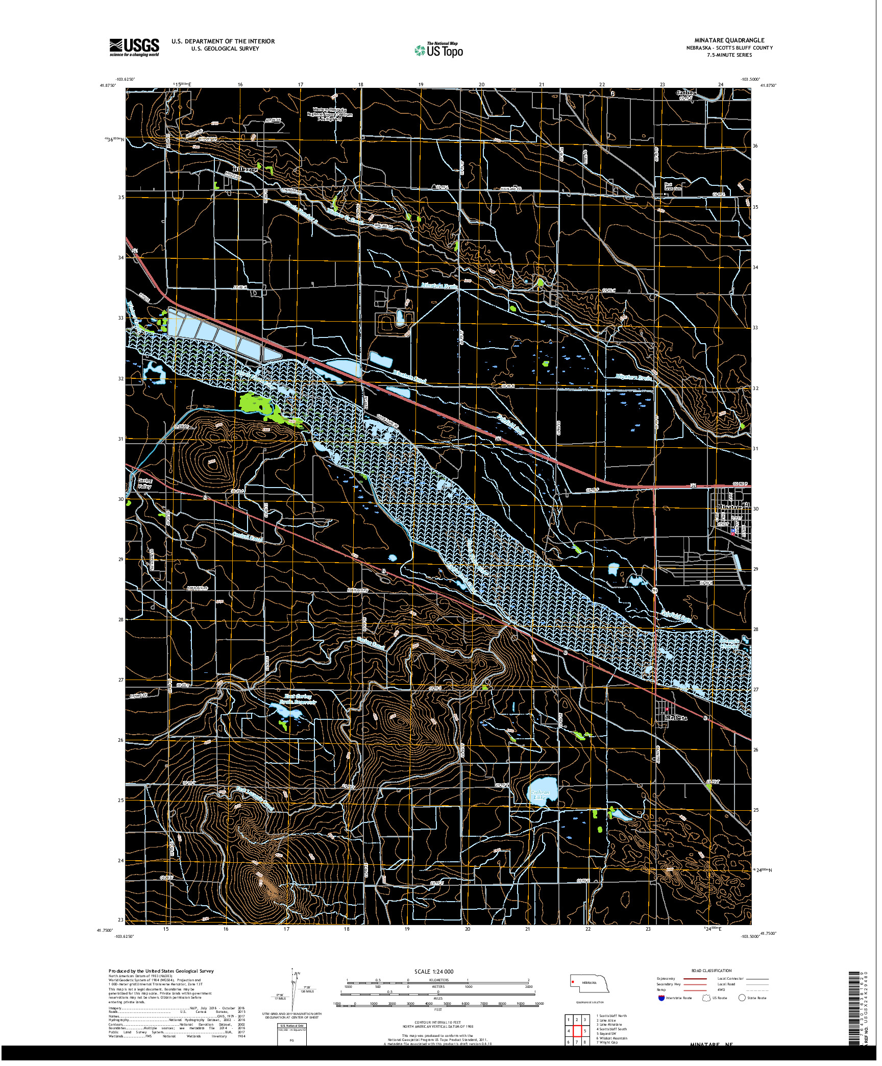 USGS US TOPO 7.5-MINUTE MAP FOR MINATARE, NE 2017