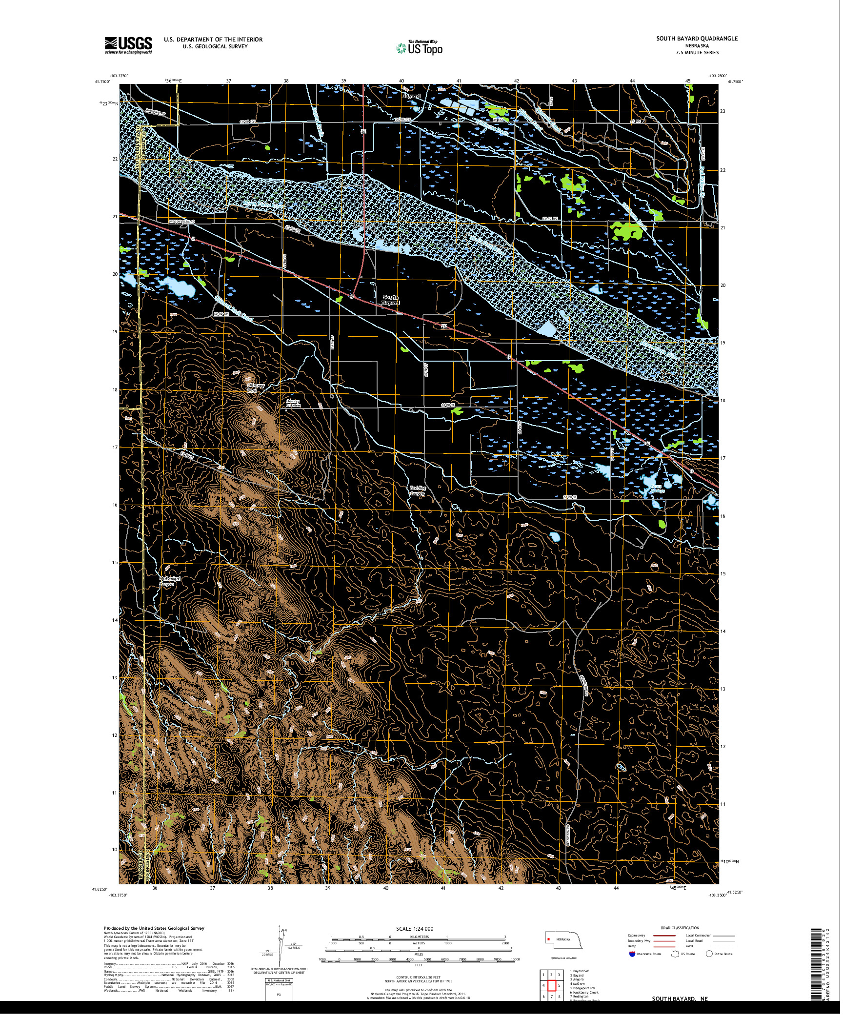 USGS US TOPO 7.5-MINUTE MAP FOR SOUTH BAYARD, NE 2017