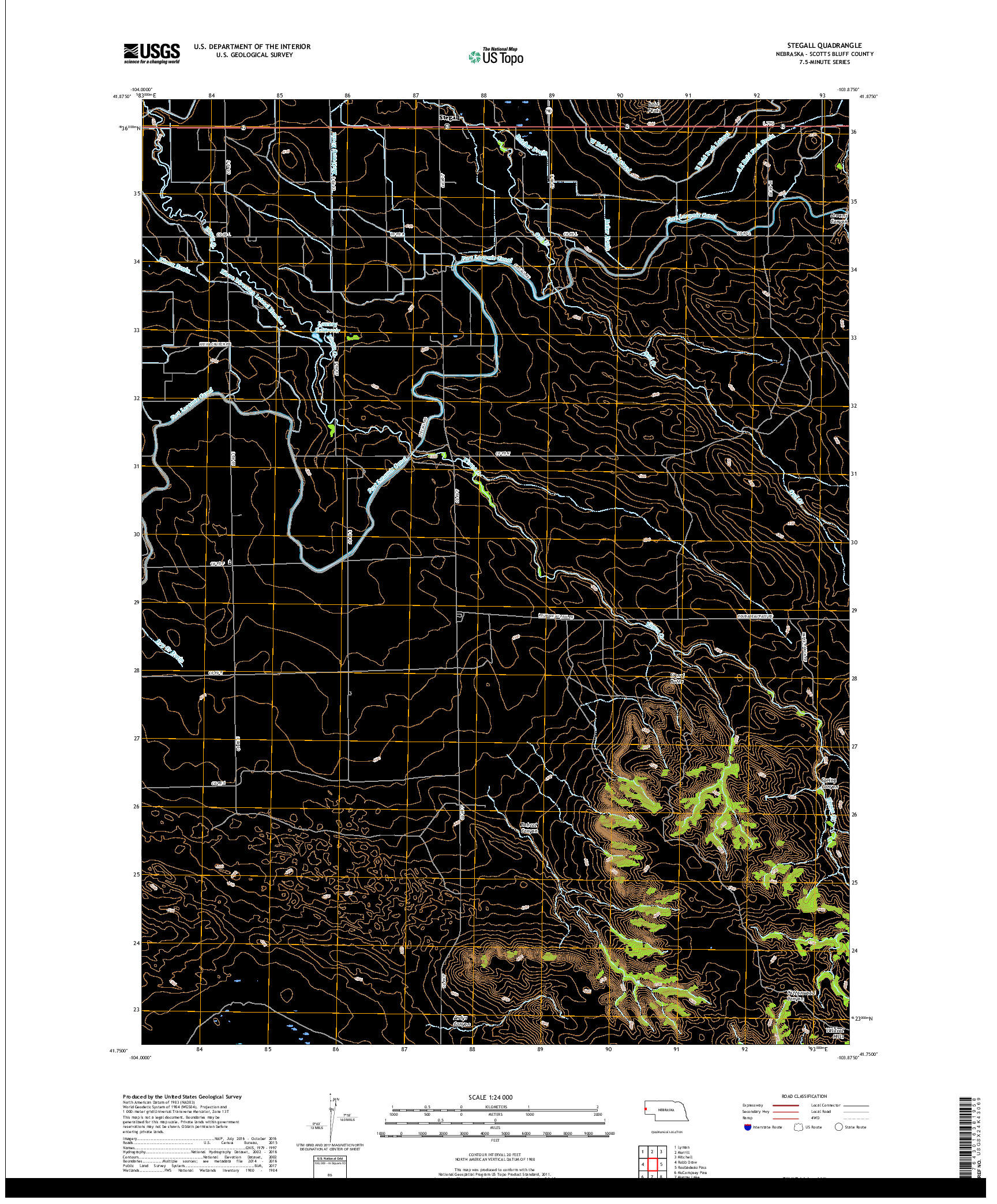 USGS US TOPO 7.5-MINUTE MAP FOR STEGALL, NE 2017