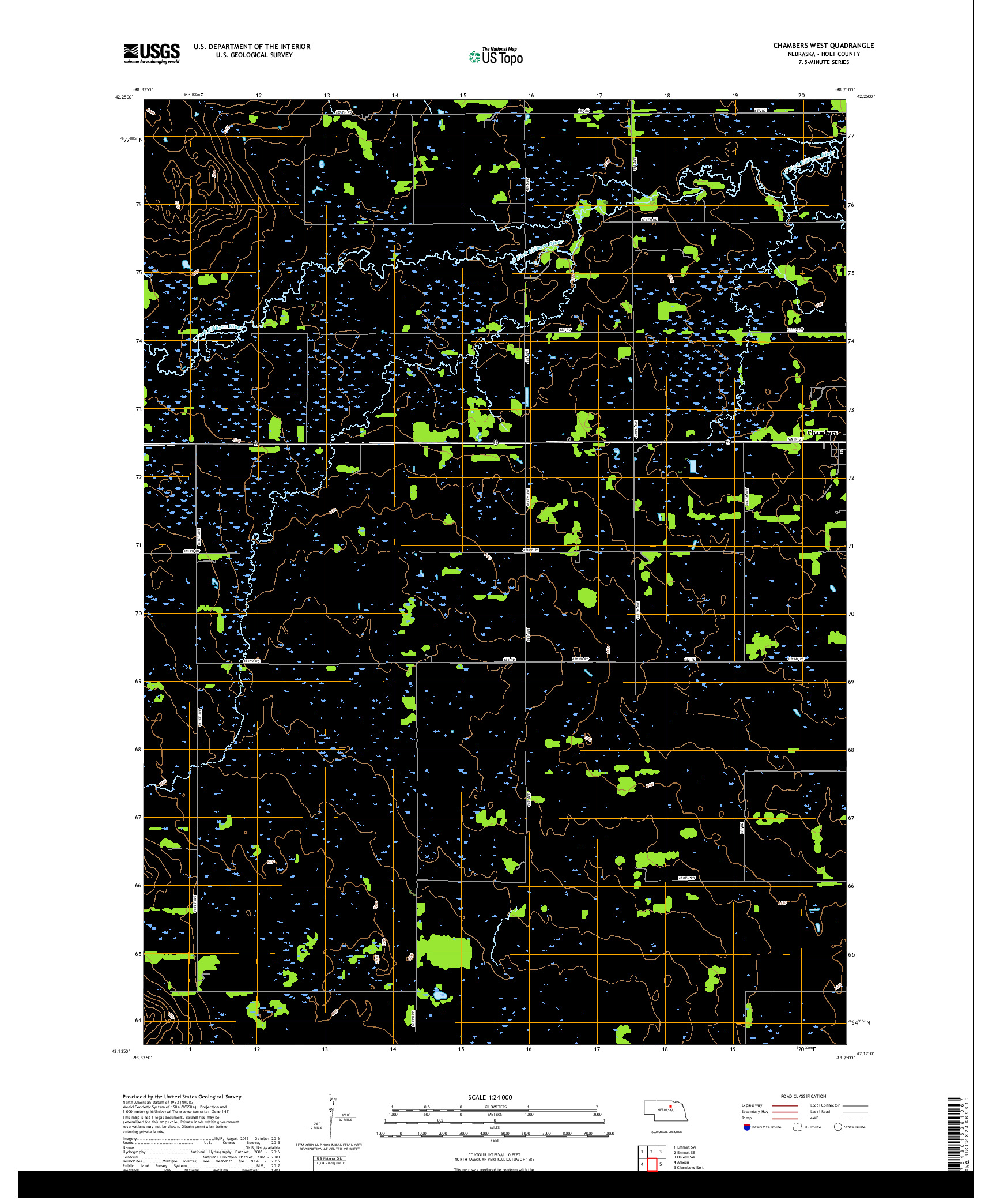 USGS US TOPO 7.5-MINUTE MAP FOR CHAMBERS WEST, NE 2017