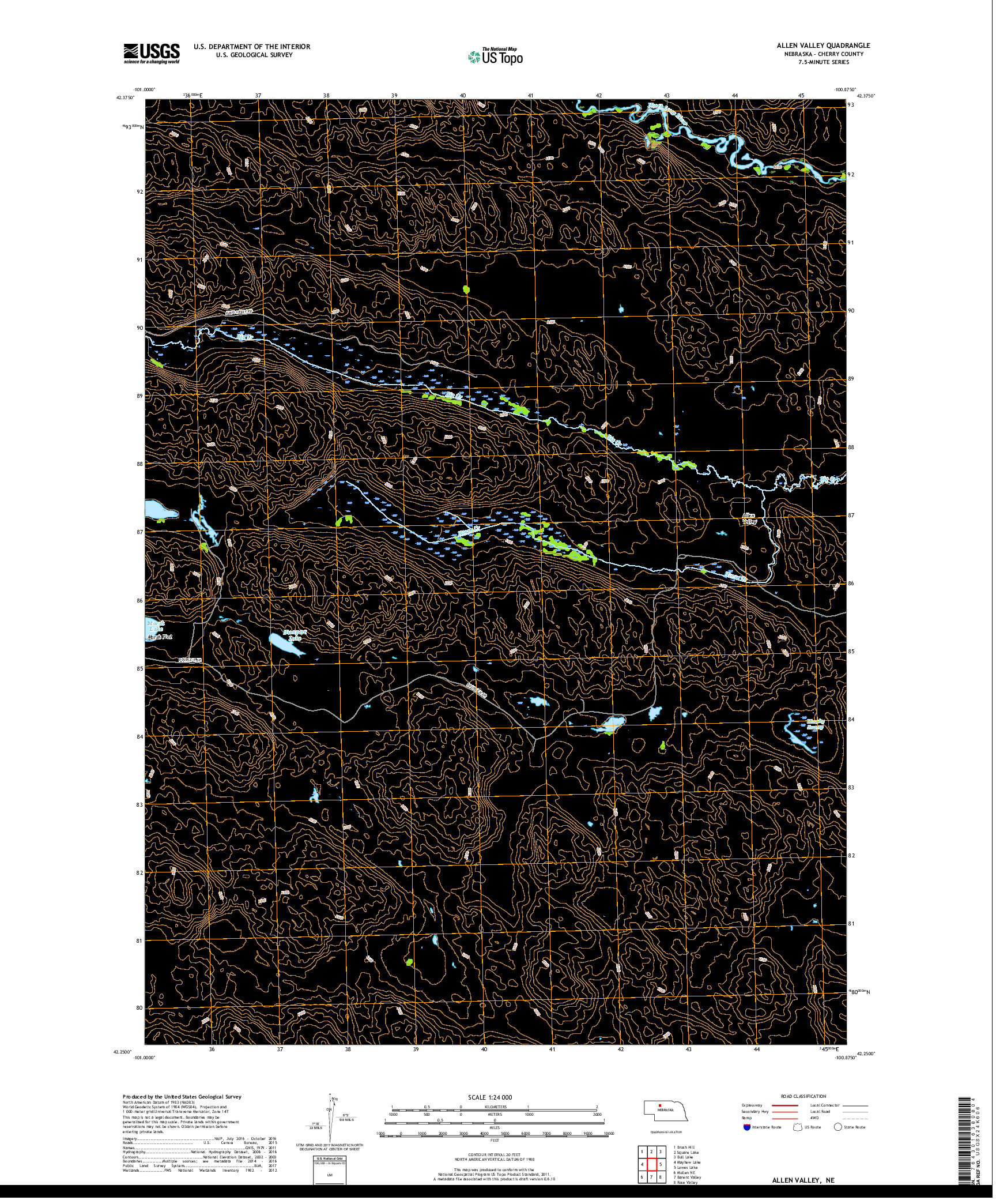 USGS US TOPO 7.5-MINUTE MAP FOR ALLEN VALLEY, NE 2017