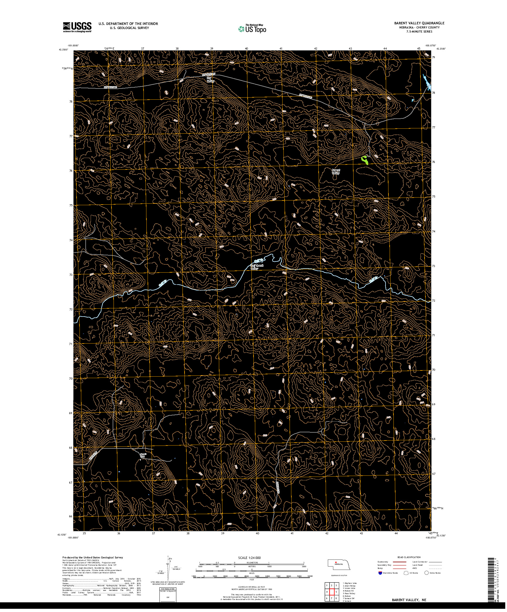 USGS US TOPO 7.5-MINUTE MAP FOR BARENT VALLEY, NE 2017