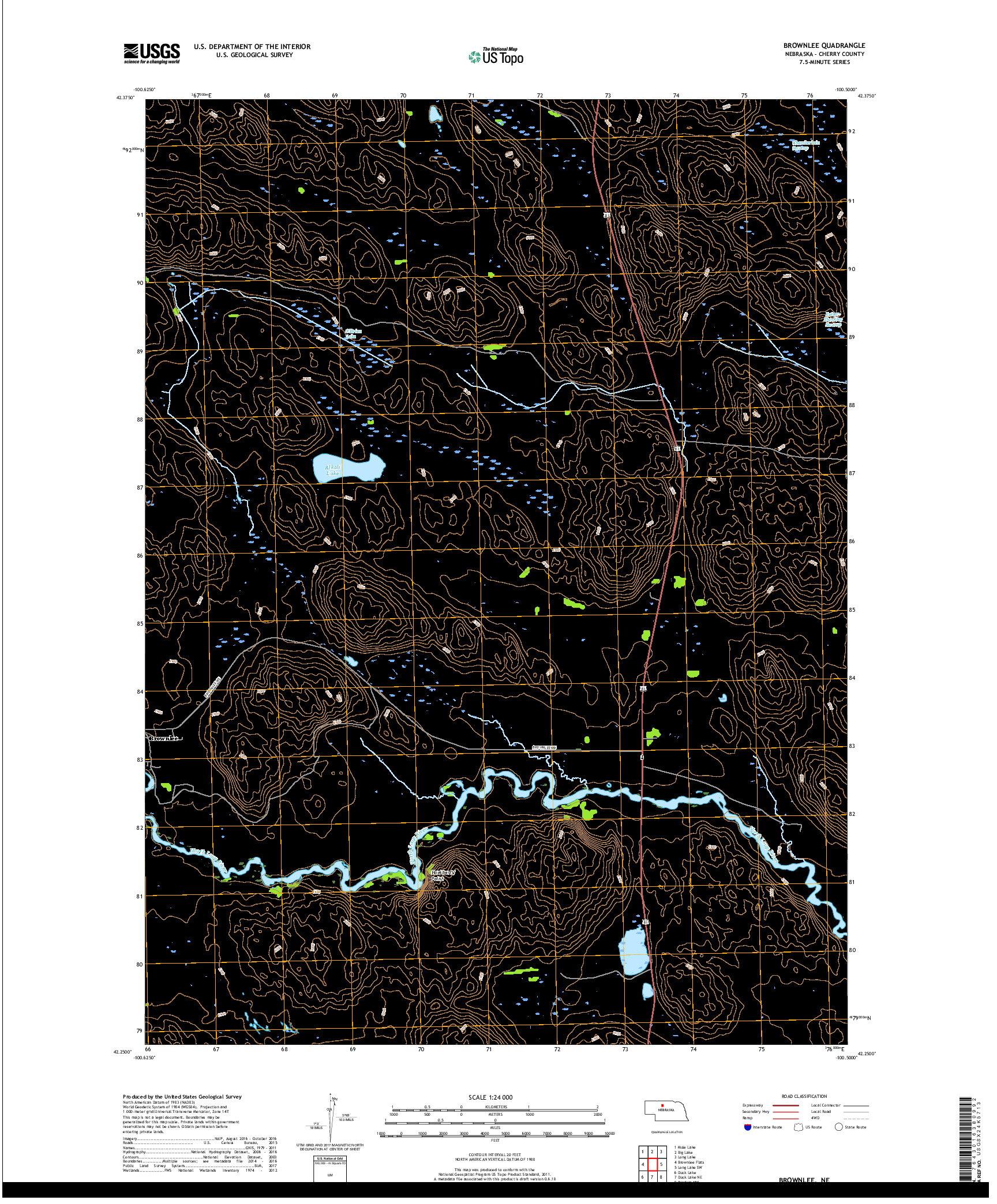 USGS US TOPO 7.5-MINUTE MAP FOR BROWNLEE, NE 2017