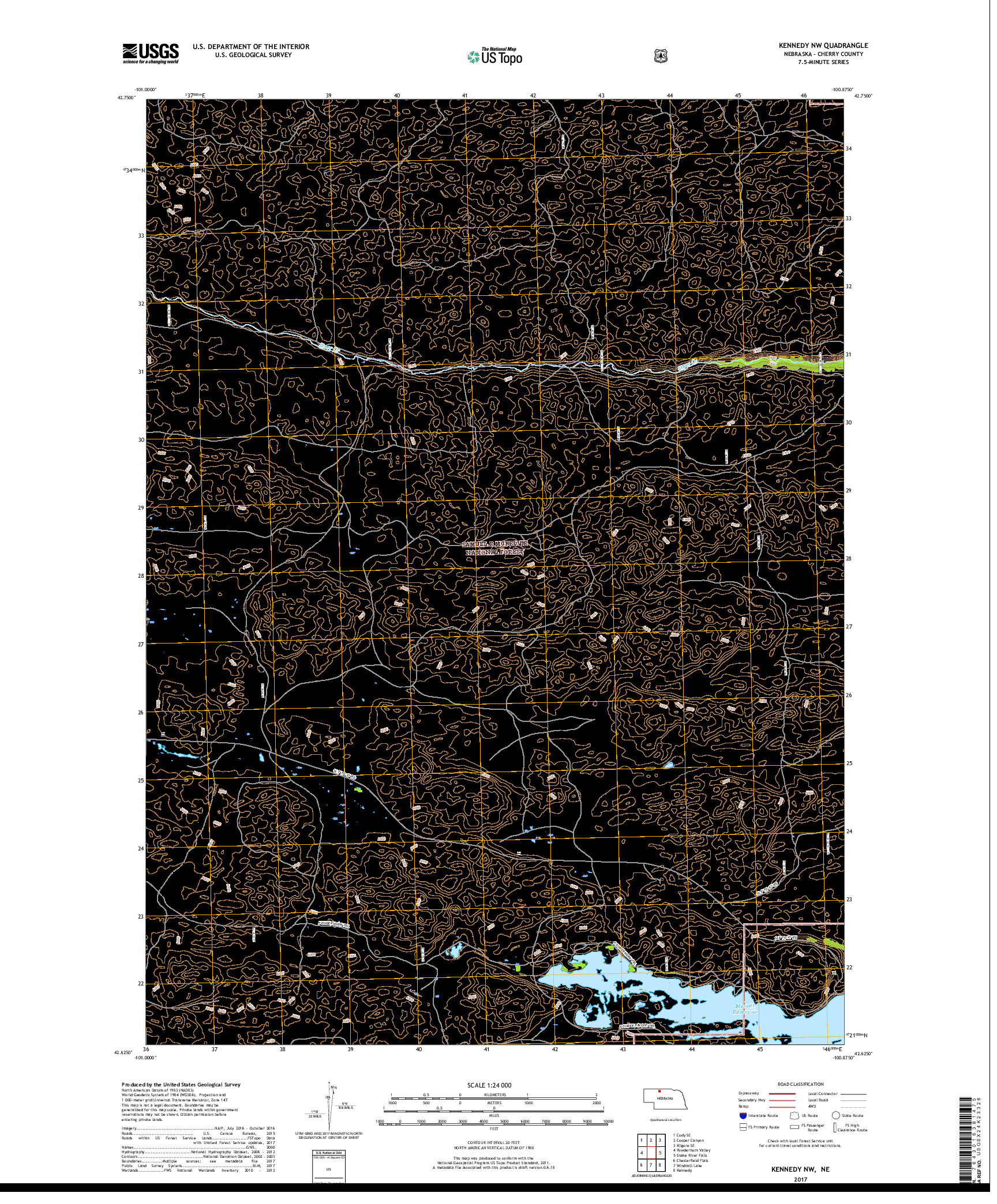 USGS US TOPO 7.5-MINUTE MAP FOR KENNEDY NW, NE 2017