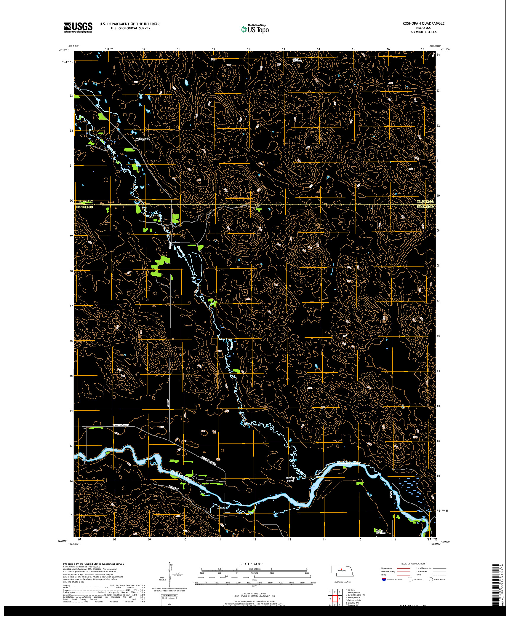USGS US TOPO 7.5-MINUTE MAP FOR KOSHOPAH, NE 2017