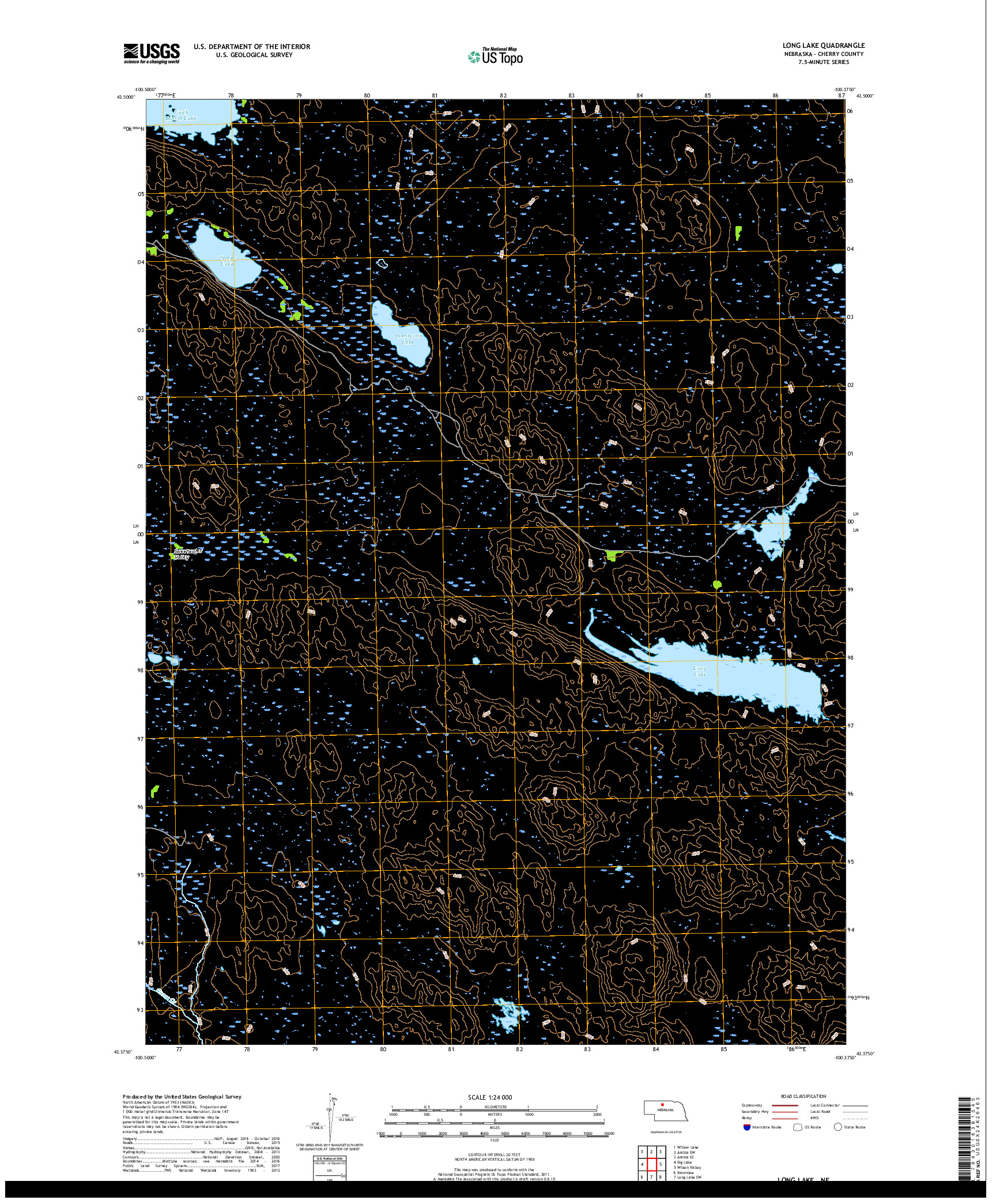 USGS US TOPO 7.5-MINUTE MAP FOR LONG LAKE, NE 2017