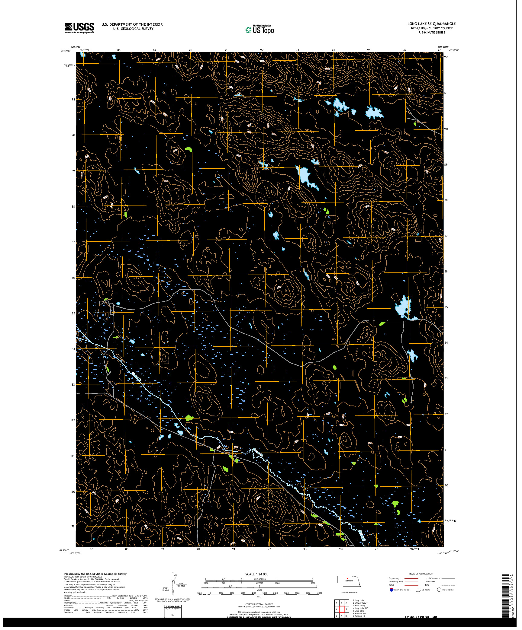 USGS US TOPO 7.5-MINUTE MAP FOR LONG LAKE SE, NE 2017