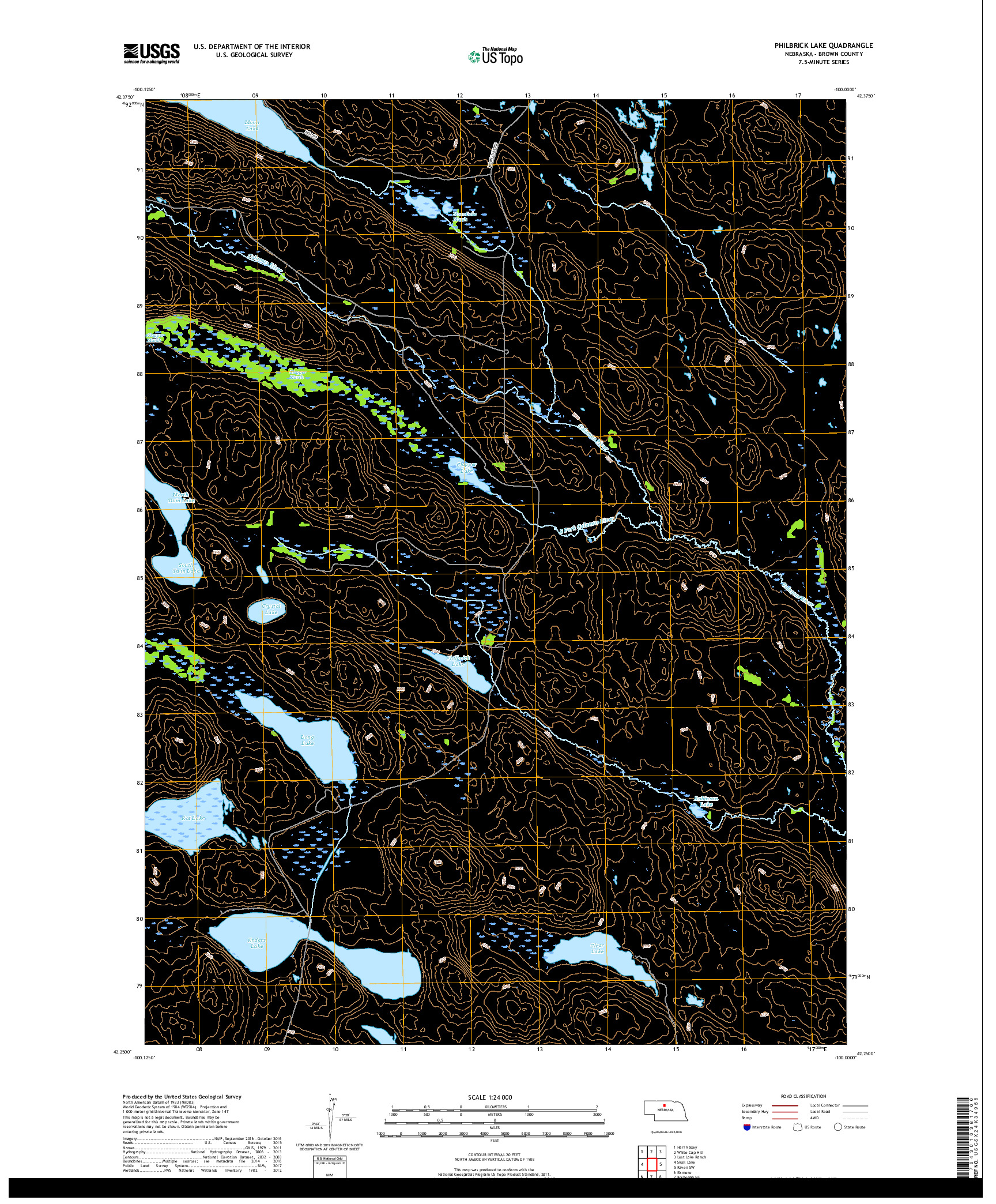 USGS US TOPO 7.5-MINUTE MAP FOR PHILBRICK LAKE, NE 2017