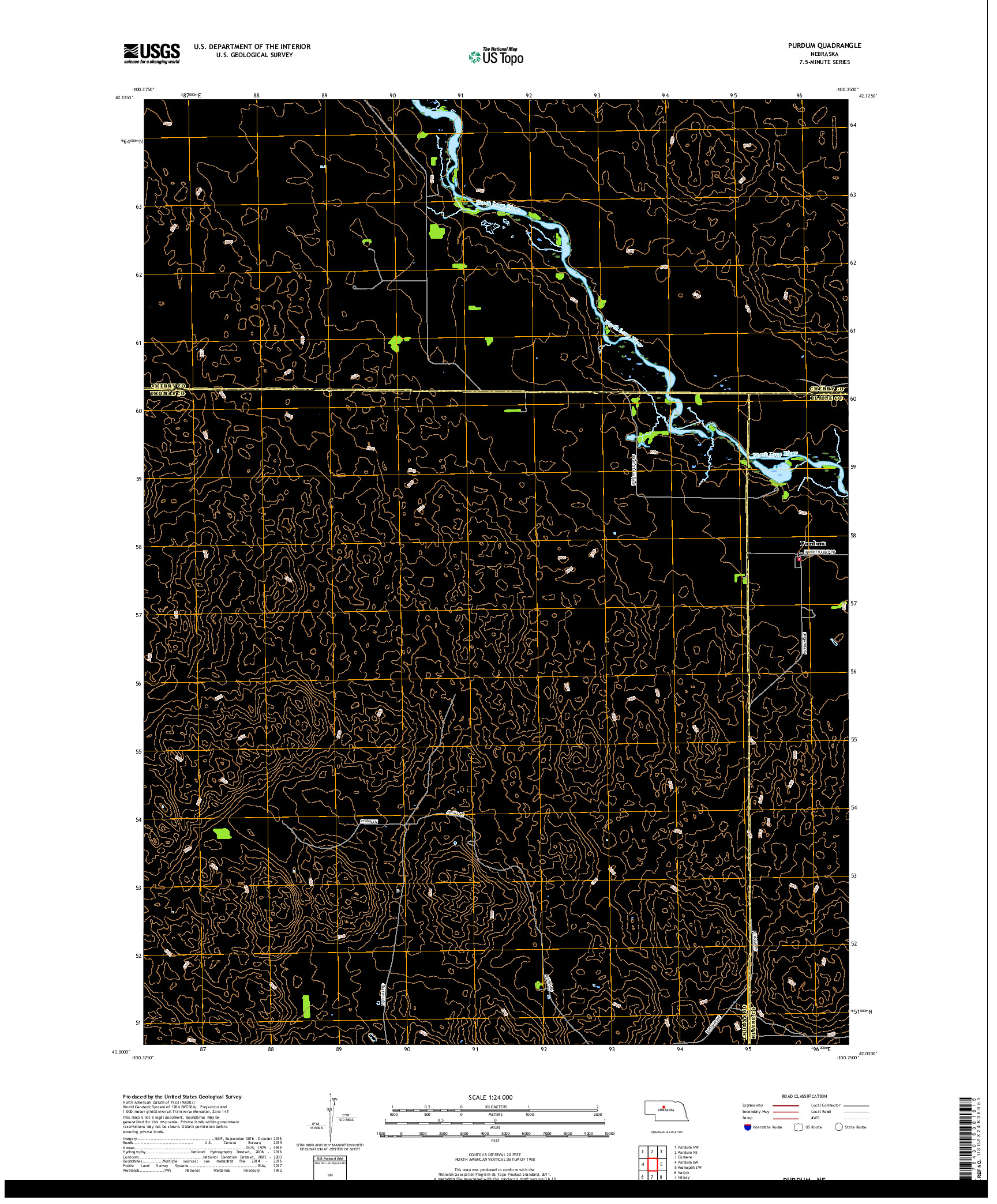 USGS US TOPO 7.5-MINUTE MAP FOR PURDUM, NE 2017