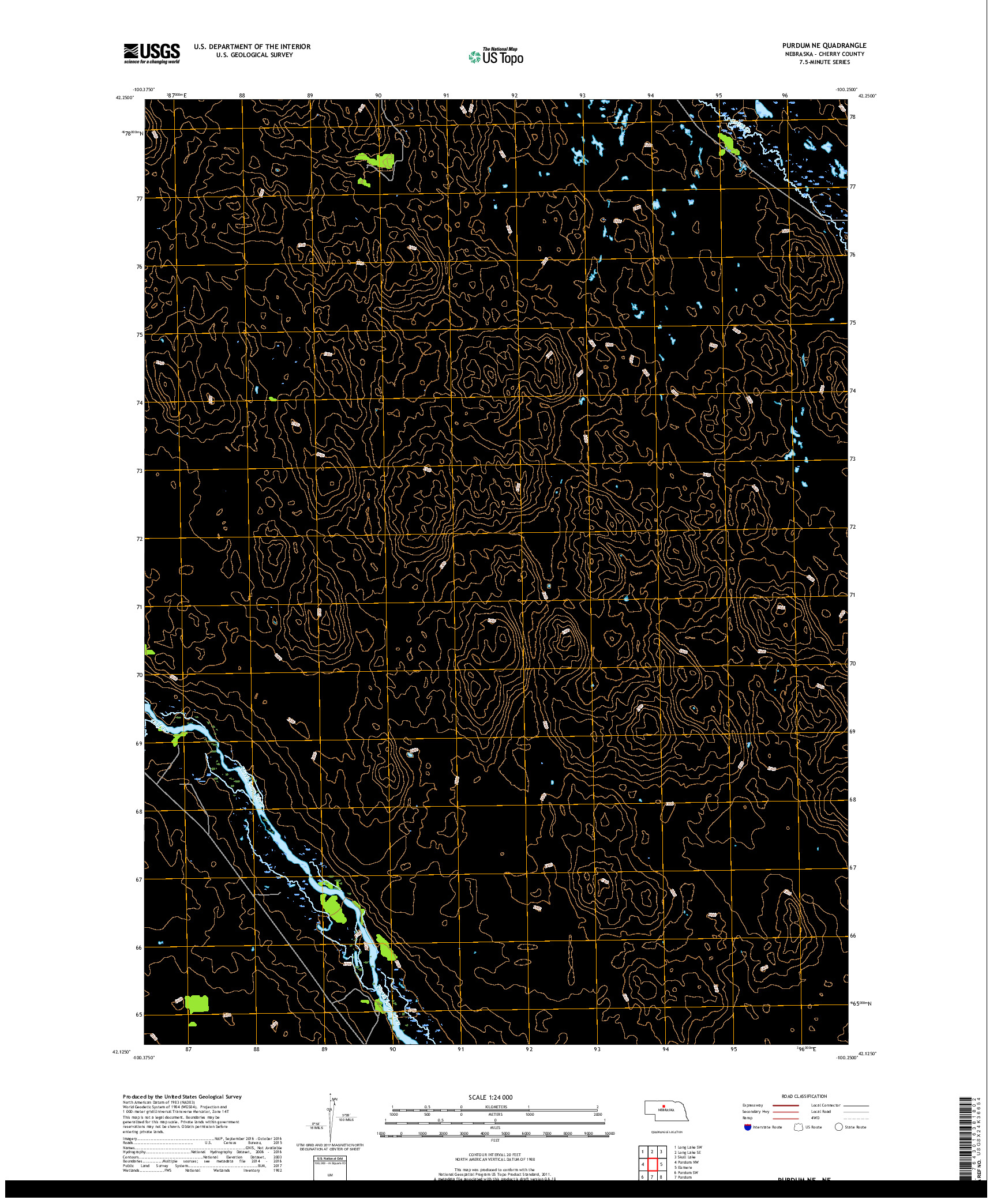 USGS US TOPO 7.5-MINUTE MAP FOR PURDUM NE, NE 2017