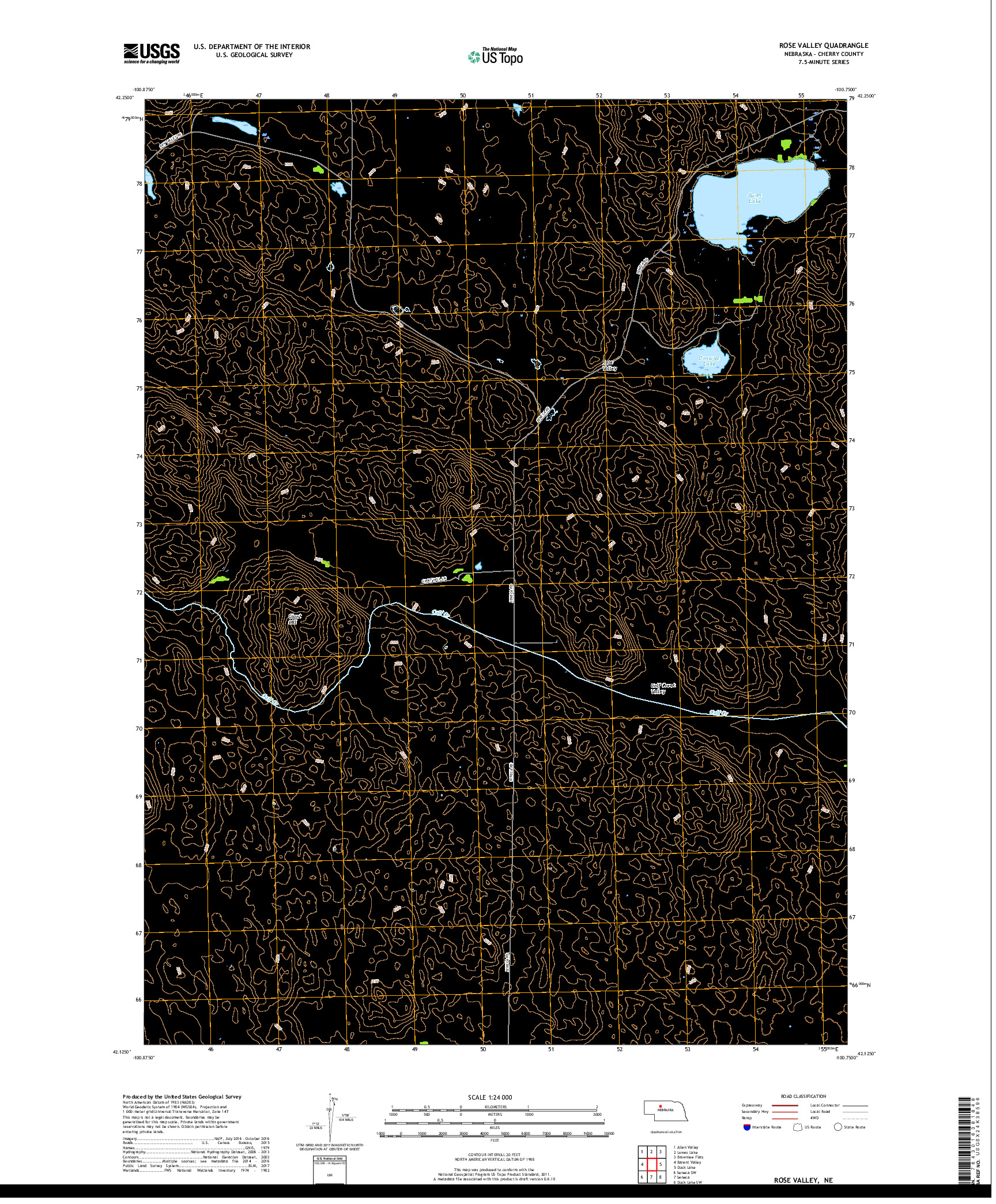 USGS US TOPO 7.5-MINUTE MAP FOR ROSE VALLEY, NE 2017