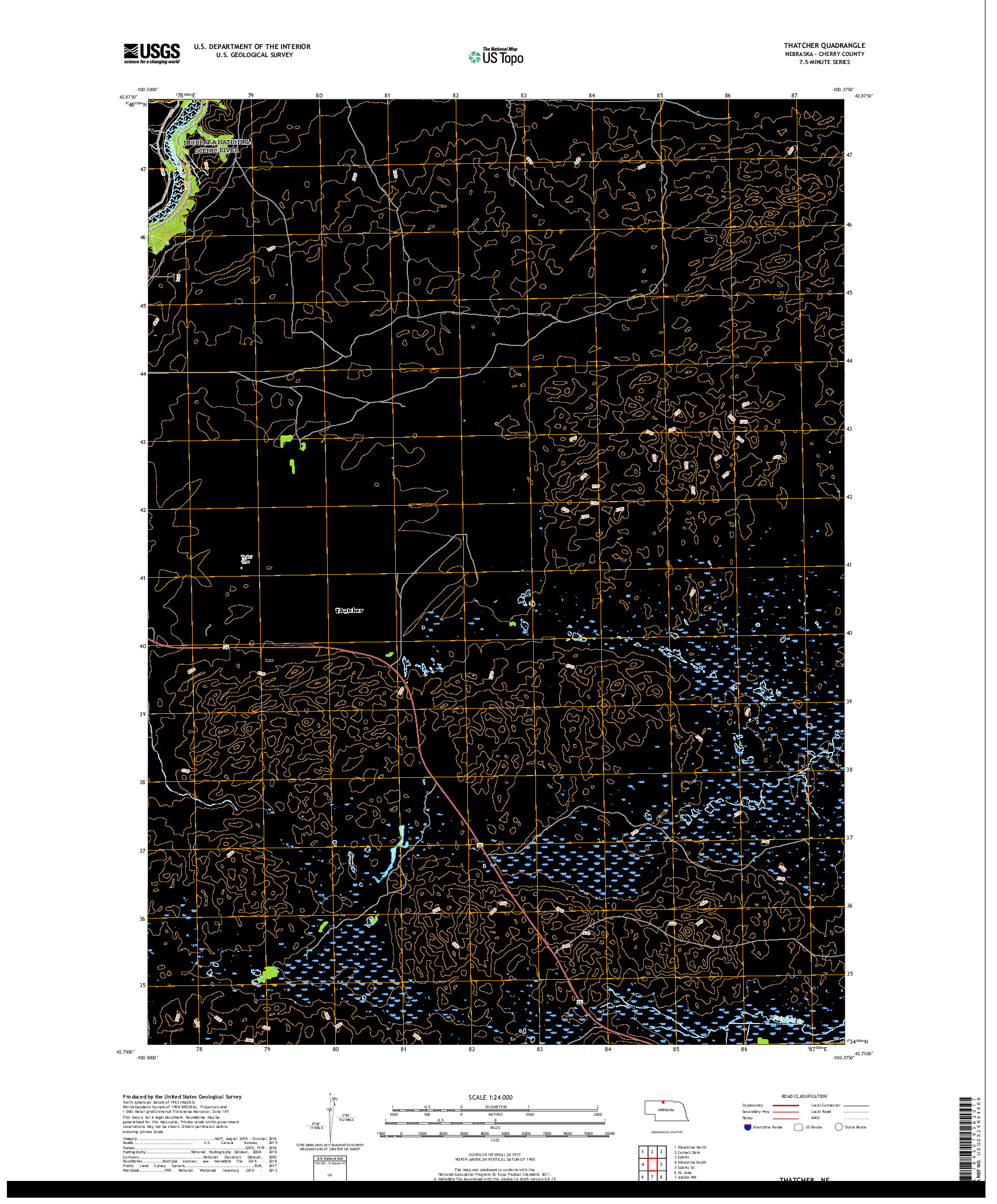 USGS US TOPO 7.5-MINUTE MAP FOR THATCHER, NE 2017