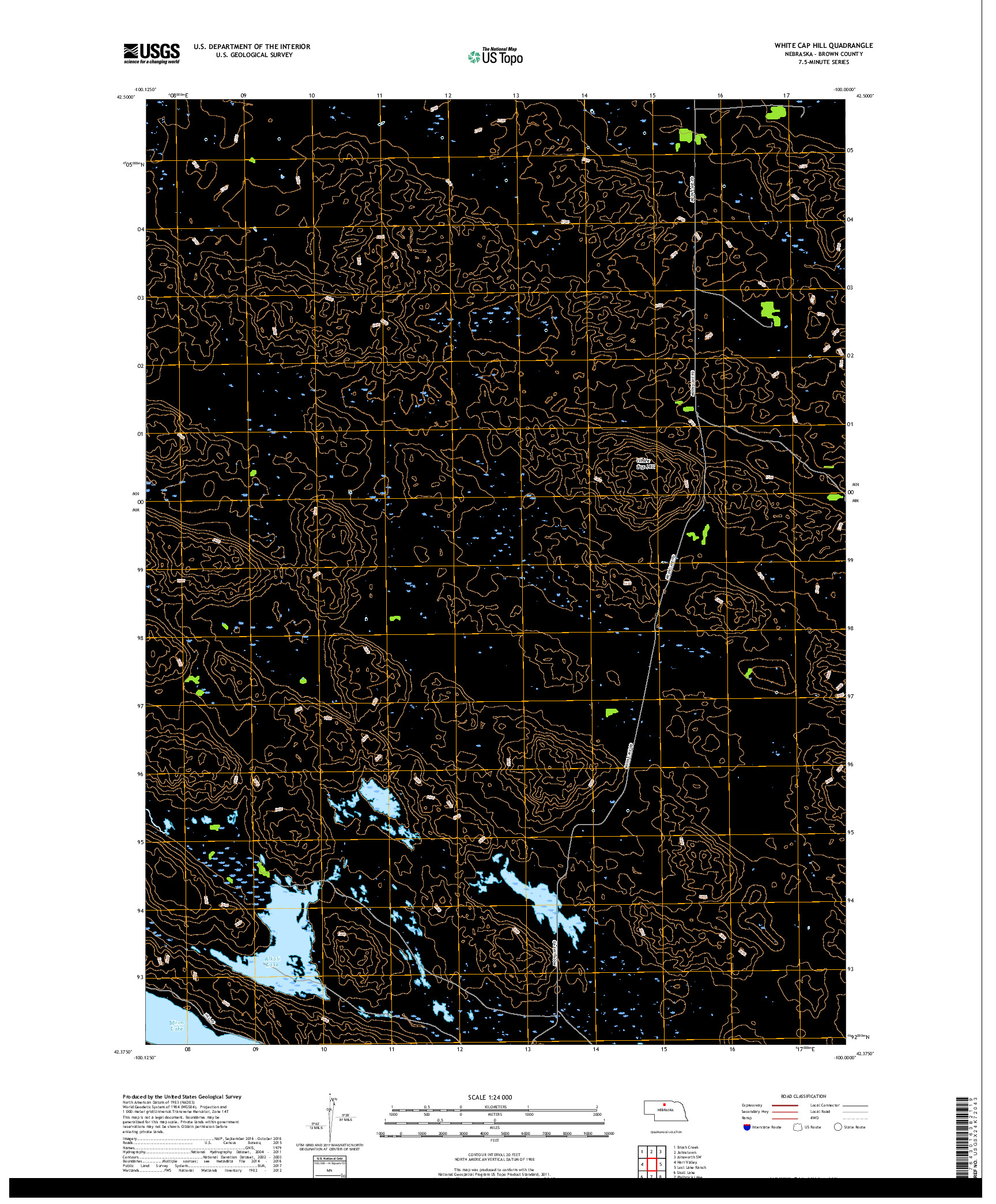 USGS US TOPO 7.5-MINUTE MAP FOR WHITE CAP HILL, NE 2017