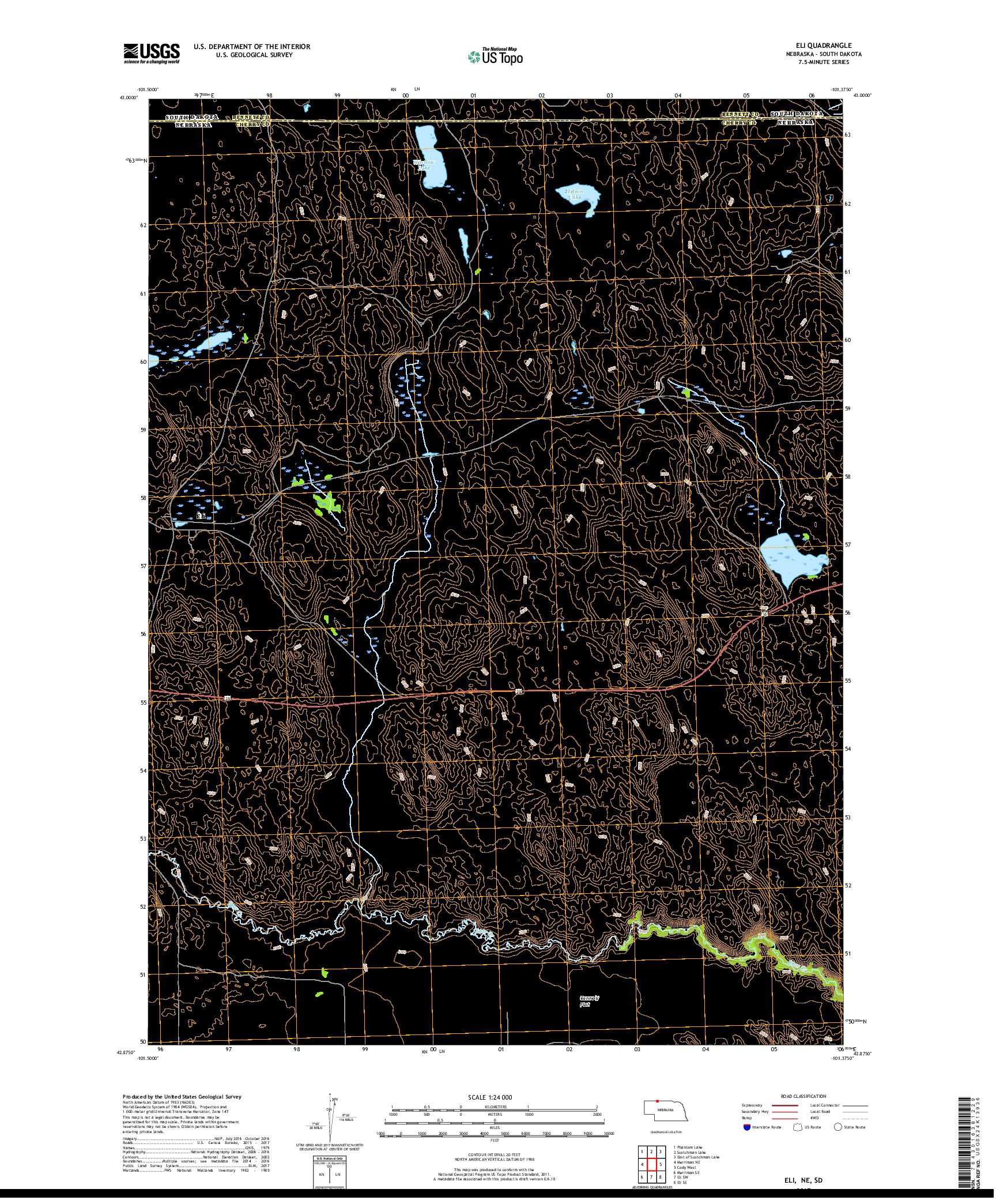 USGS US TOPO 7.5-MINUTE MAP FOR ELI, NE,SD 2017