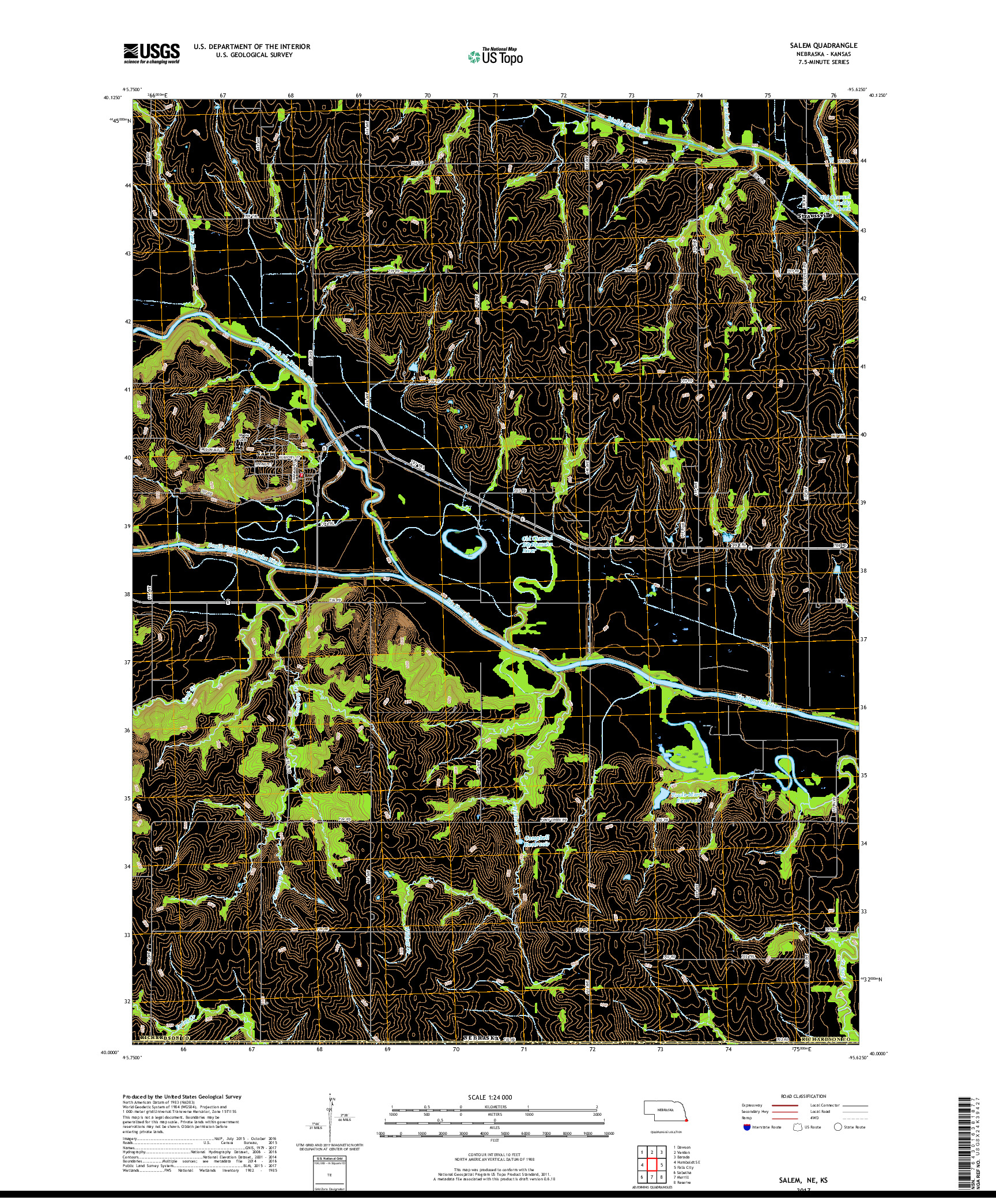 USGS US TOPO 7.5-MINUTE MAP FOR SALEM, NE,KS 2017
