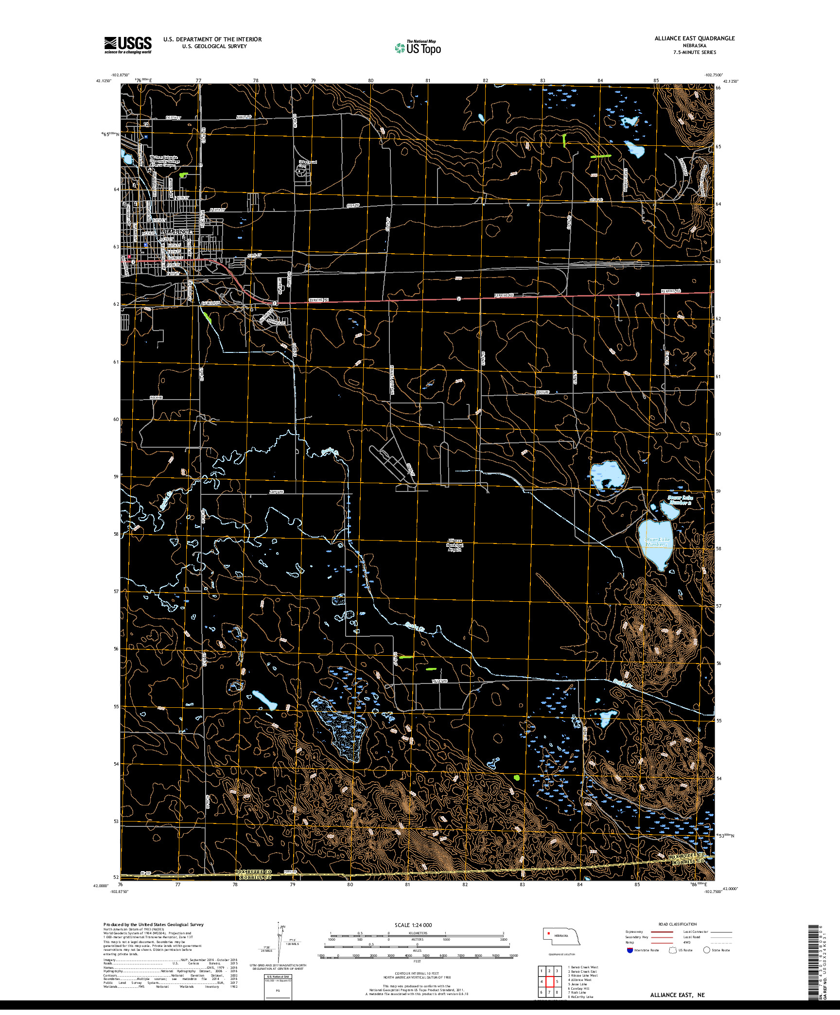 USGS US TOPO 7.5-MINUTE MAP FOR ALLIANCE EAST, NE 2017