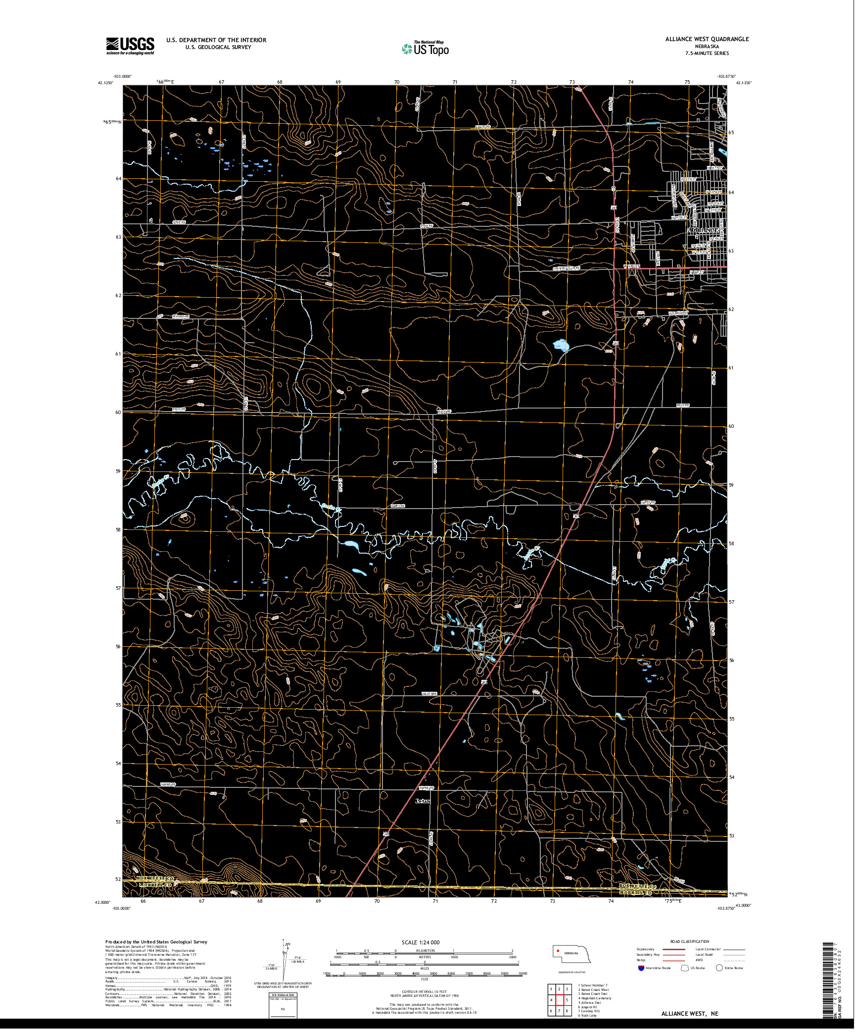 USGS US TOPO 7.5-MINUTE MAP FOR ALLIANCE WEST, NE 2017