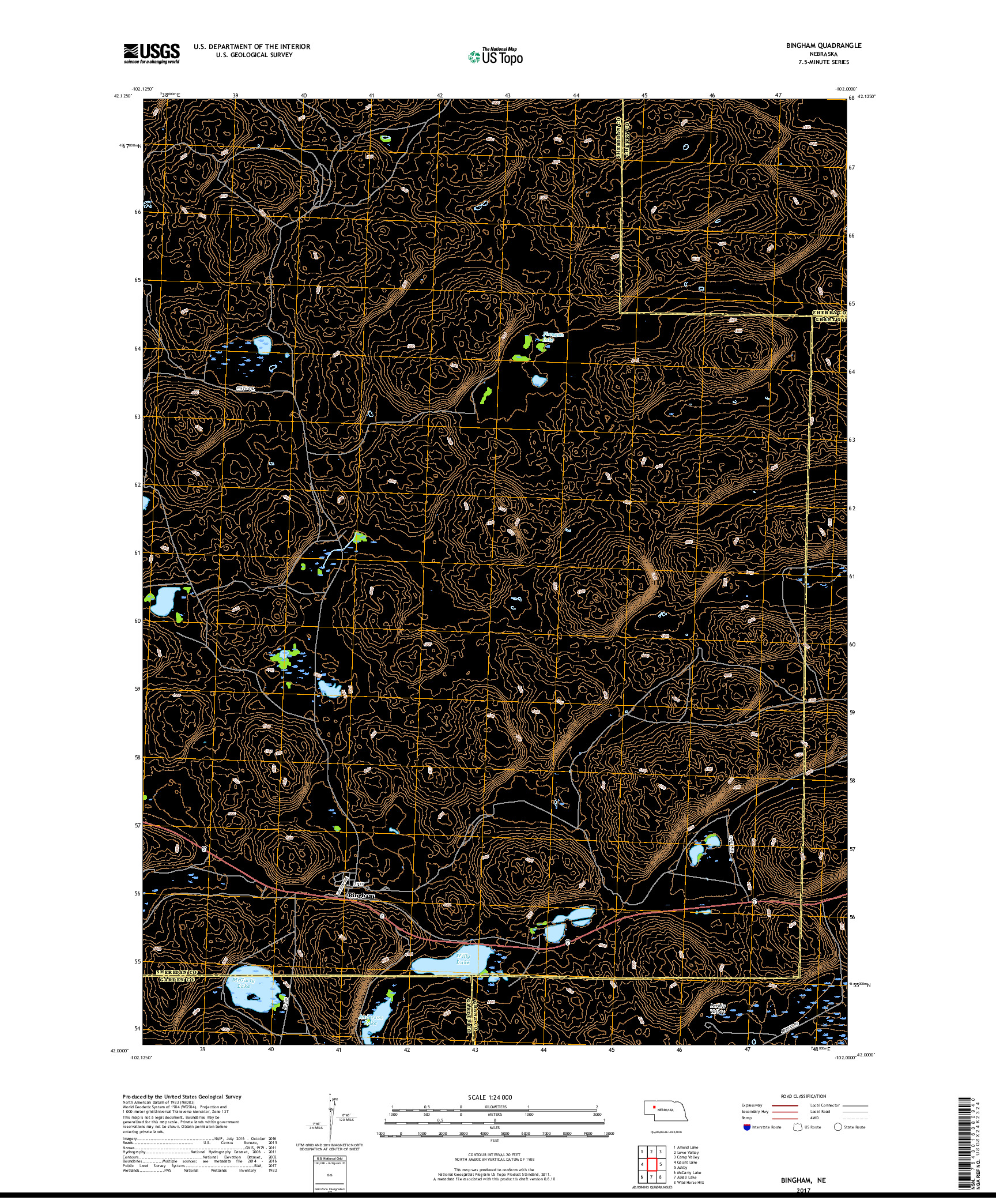 USGS US TOPO 7.5-MINUTE MAP FOR BINGHAM, NE 2017