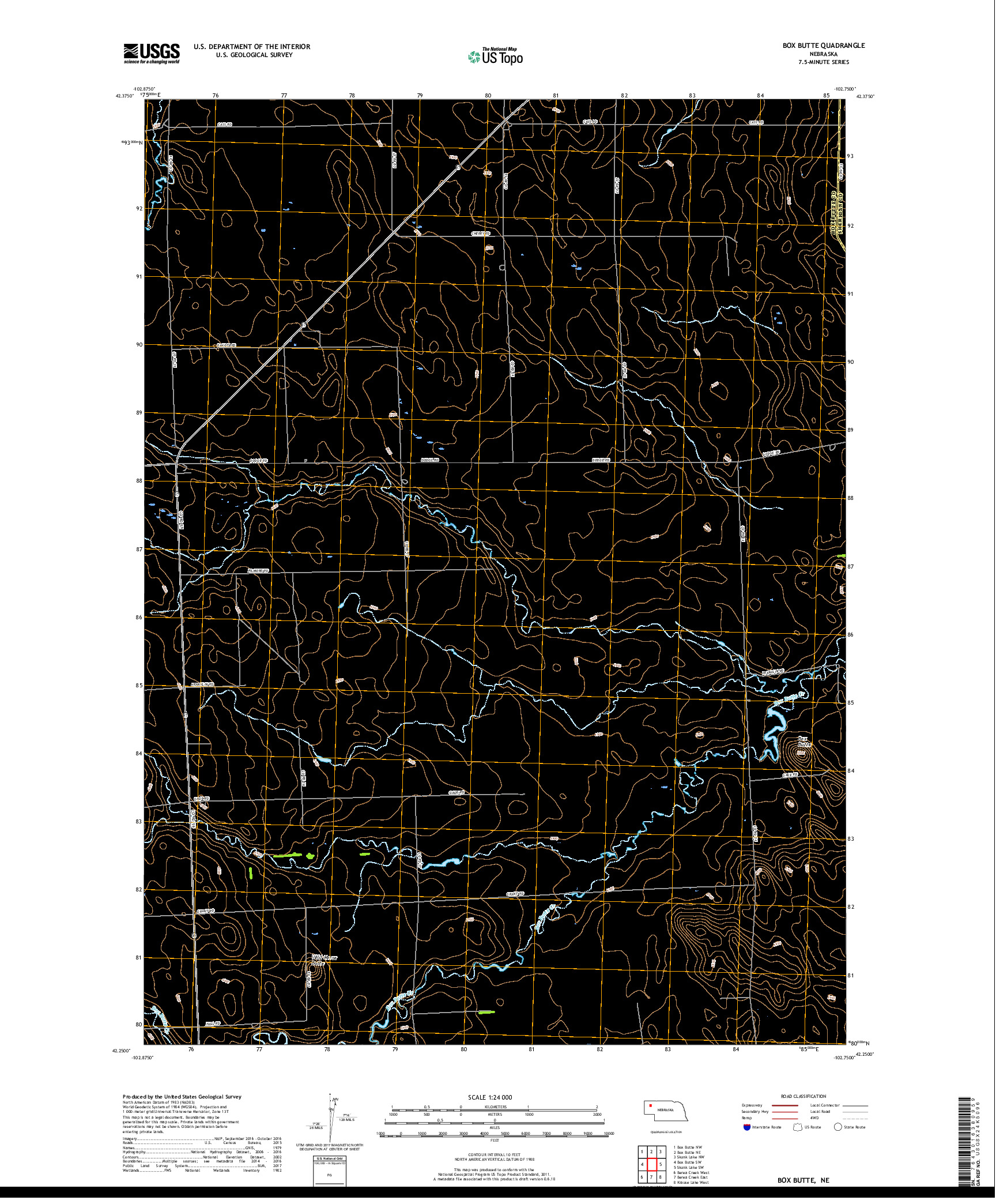 USGS US TOPO 7.5-MINUTE MAP FOR BOX BUTTE, NE 2017