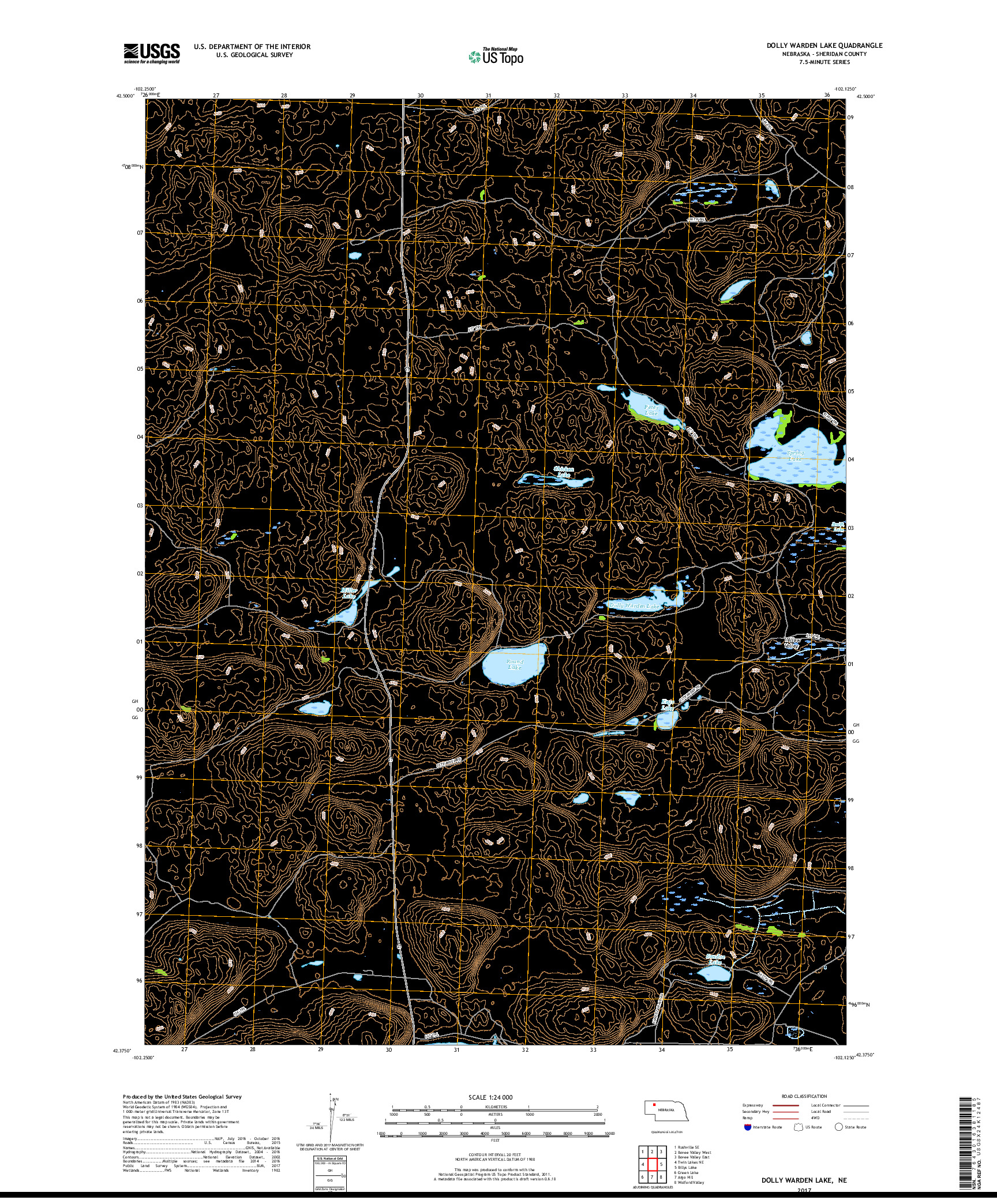 USGS US TOPO 7.5-MINUTE MAP FOR DOLLY WARDEN LAKE, NE 2017