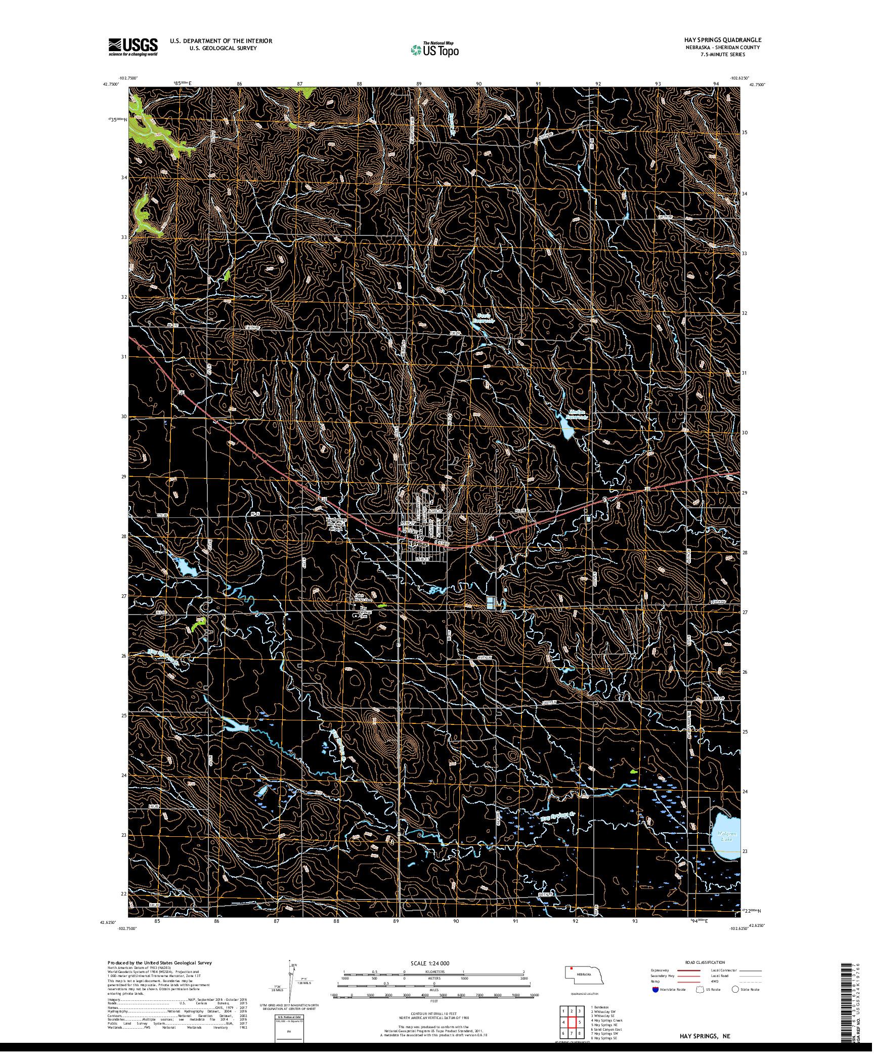 USGS US TOPO 7.5-MINUTE MAP FOR HAY SPRINGS, NE 2017