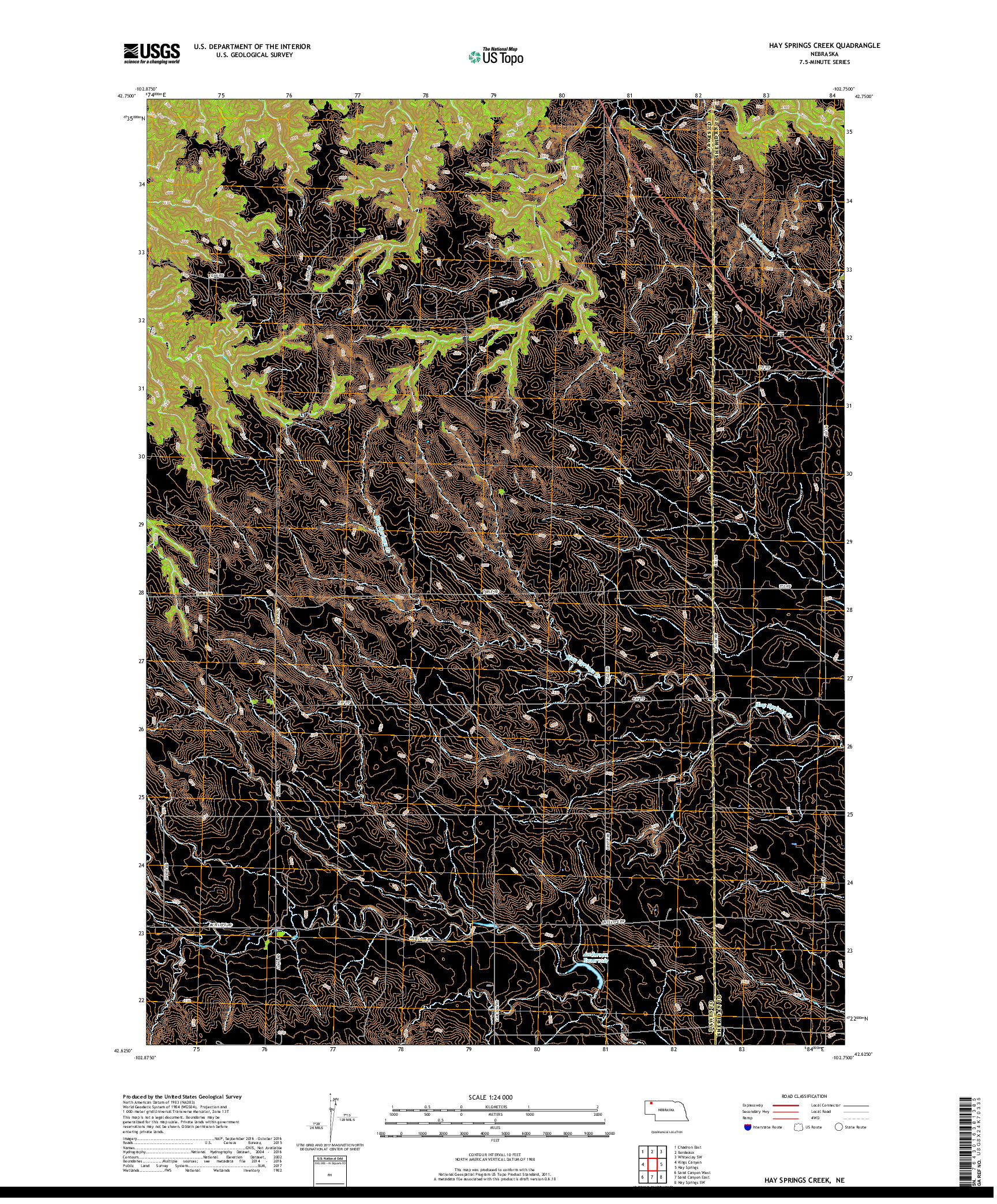 USGS US TOPO 7.5-MINUTE MAP FOR HAY SPRINGS CREEK, NE 2017