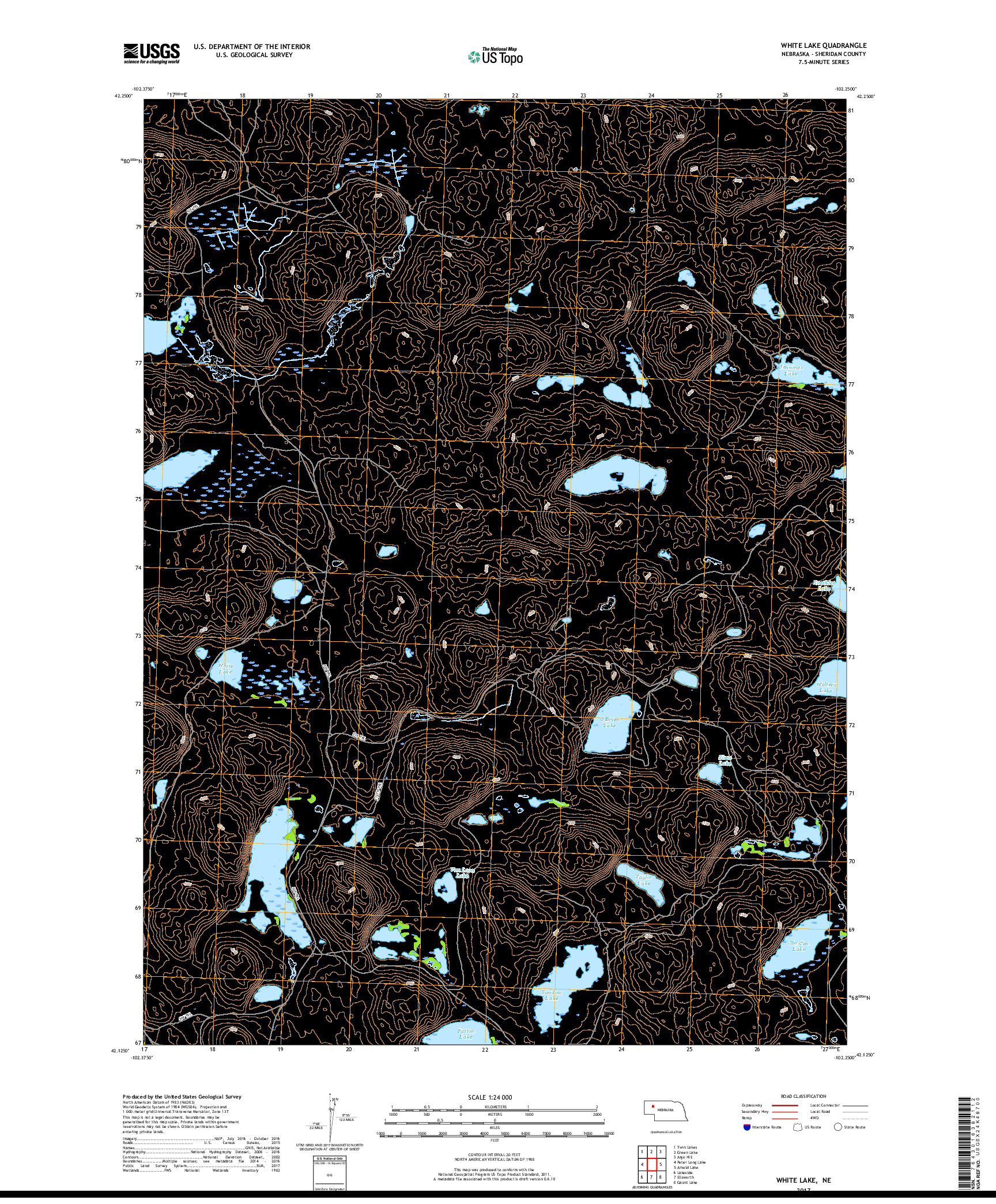 USGS US TOPO 7.5-MINUTE MAP FOR WHITE LAKE, NE 2017