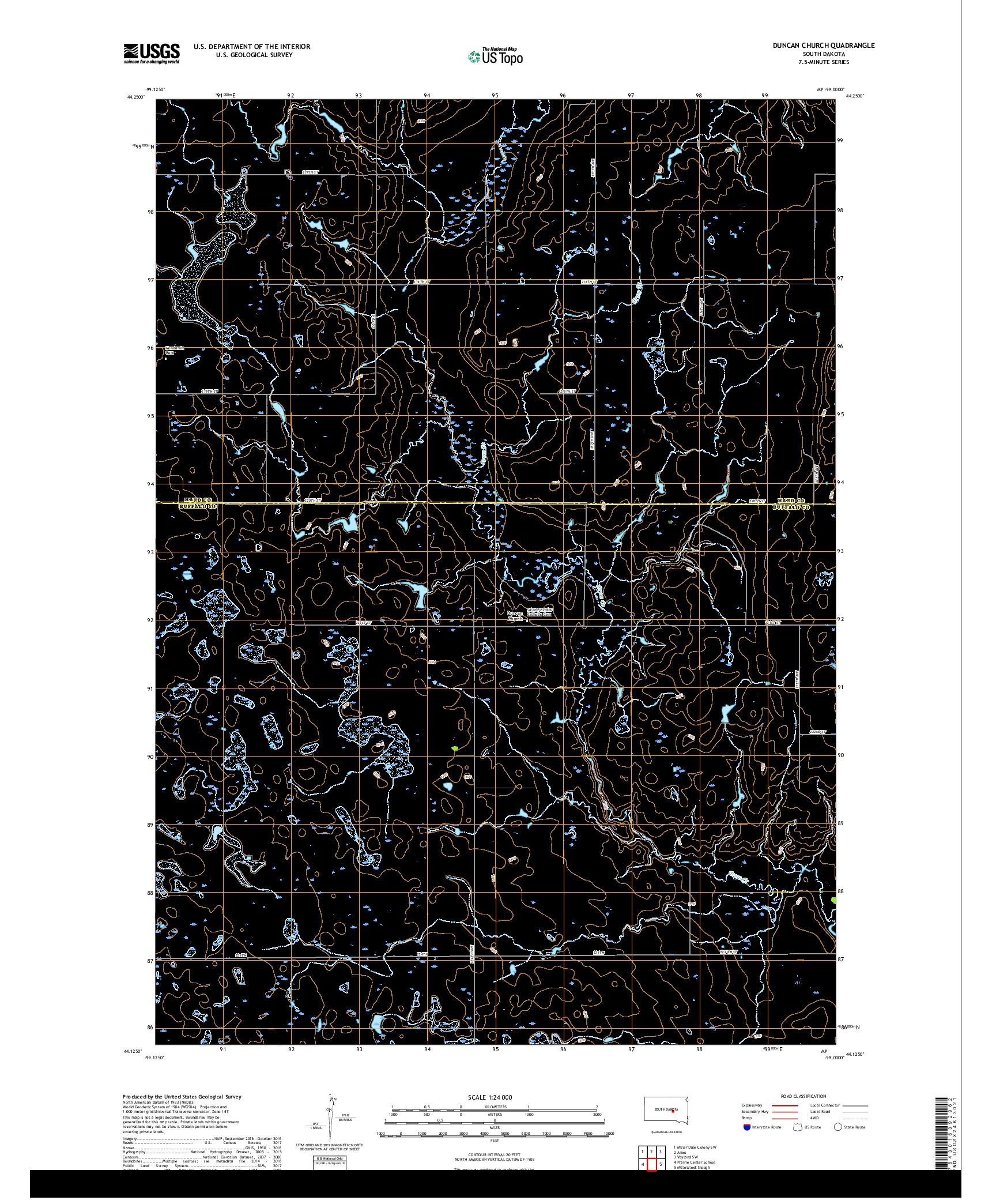 USGS US TOPO 7.5-MINUTE MAP FOR DUNCAN CHURCH, SD 2017