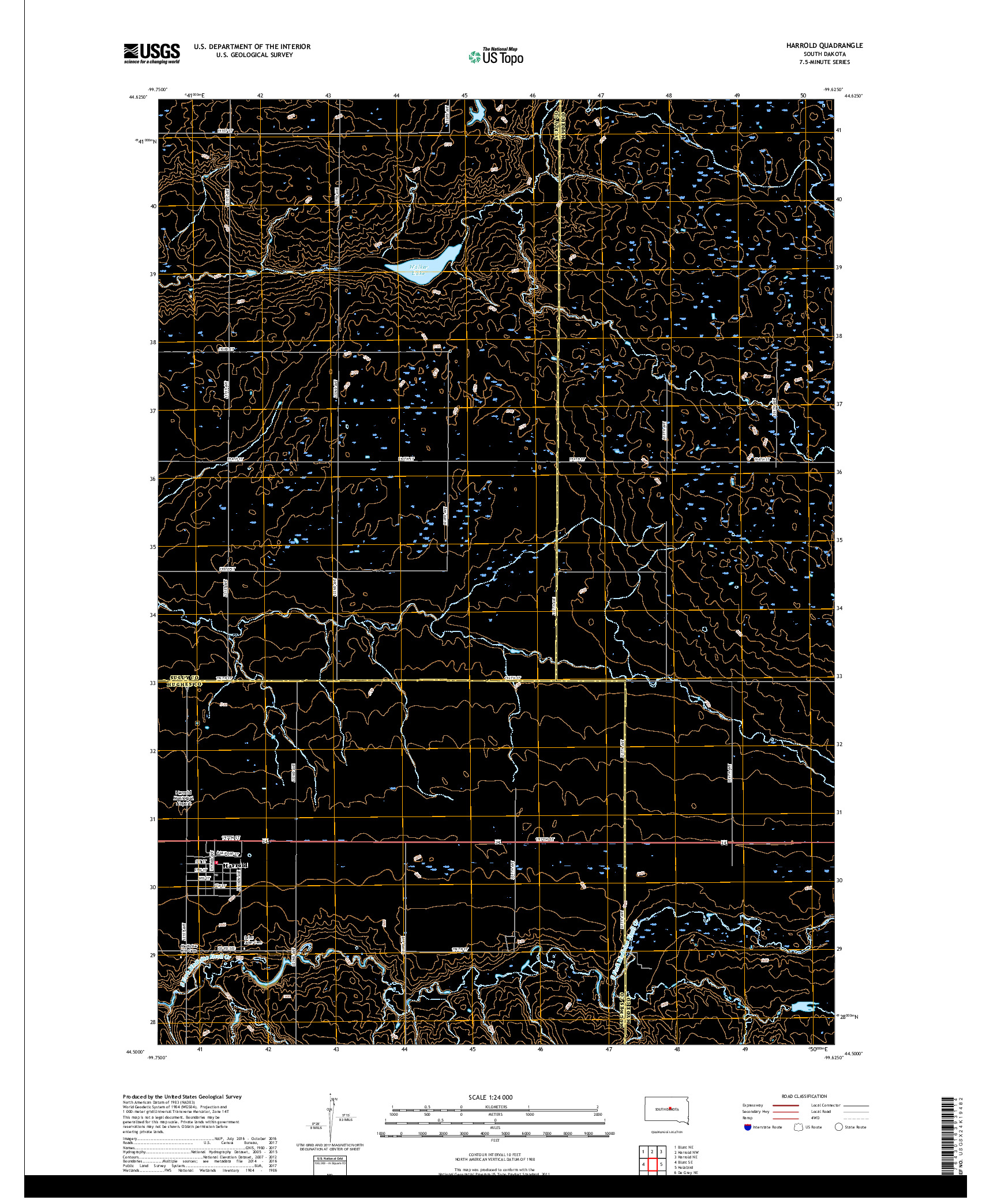 USGS US TOPO 7.5-MINUTE MAP FOR HARROLD, SD 2017
