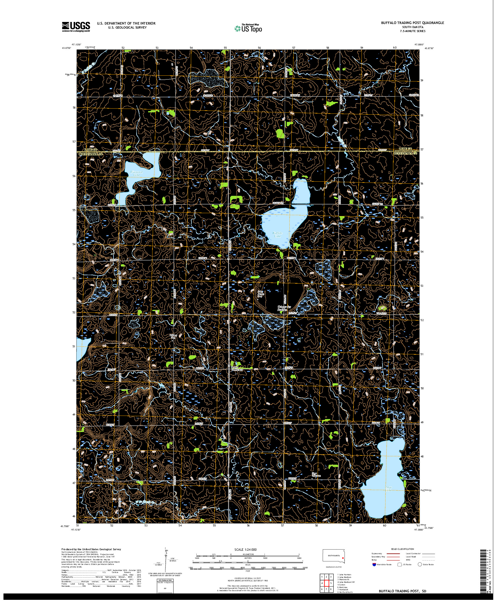 USGS US TOPO 7.5-MINUTE MAP FOR BUFFALO TRADING POST, SD 2017