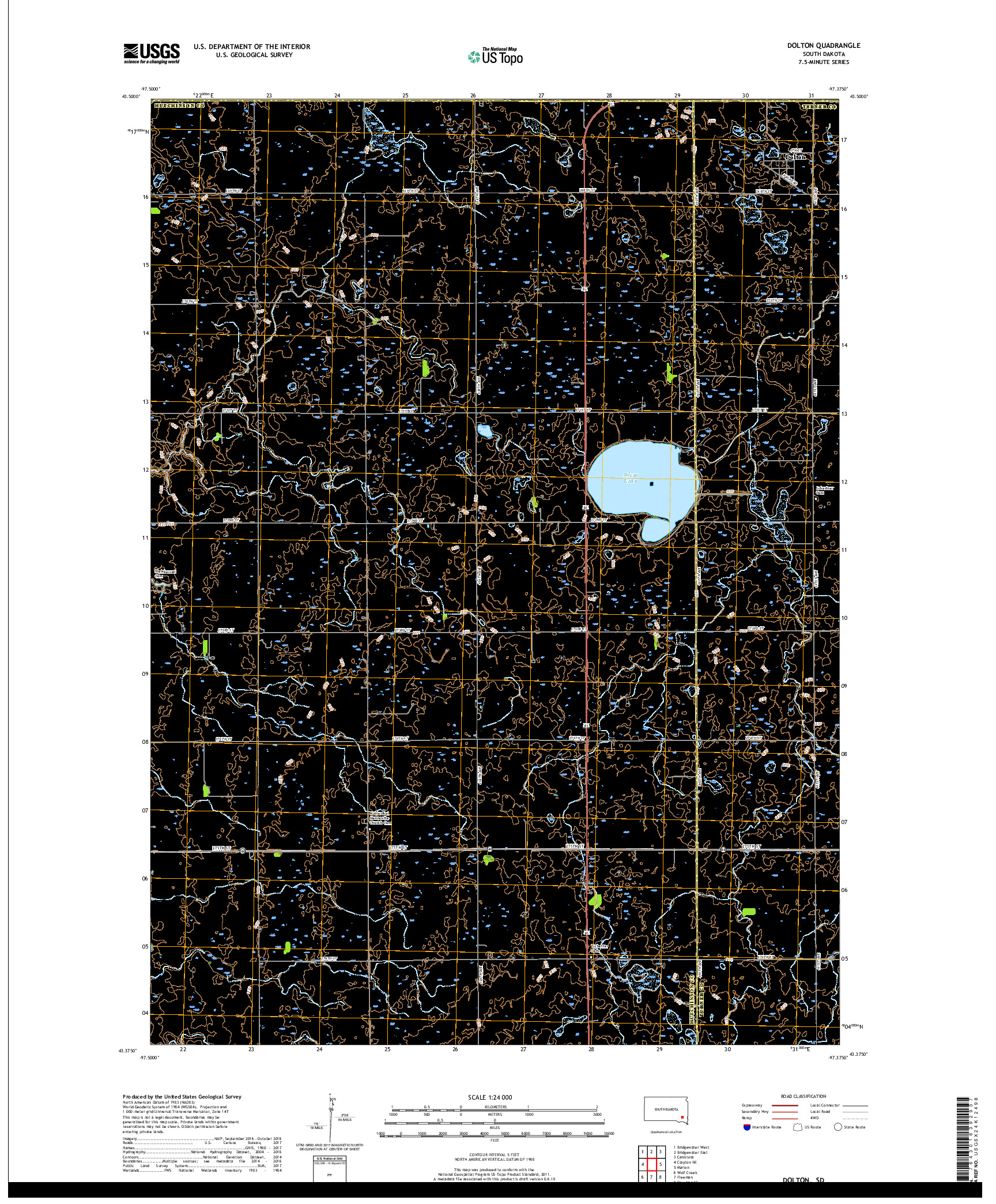 USGS US TOPO 7.5-MINUTE MAP FOR DOLTON, SD 2017