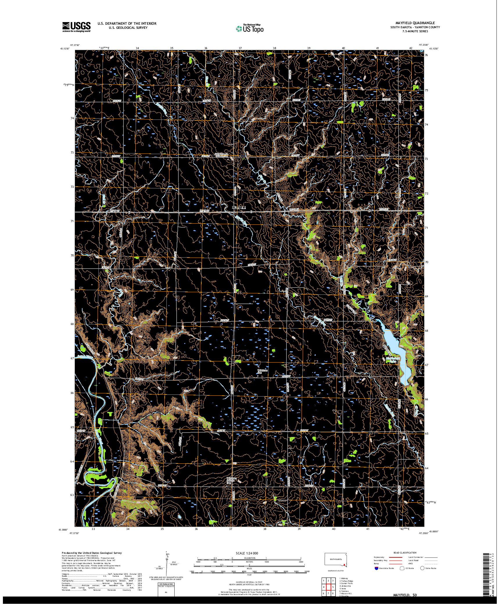 USGS US TOPO 7.5-MINUTE MAP FOR MAYFIELD, SD 2017