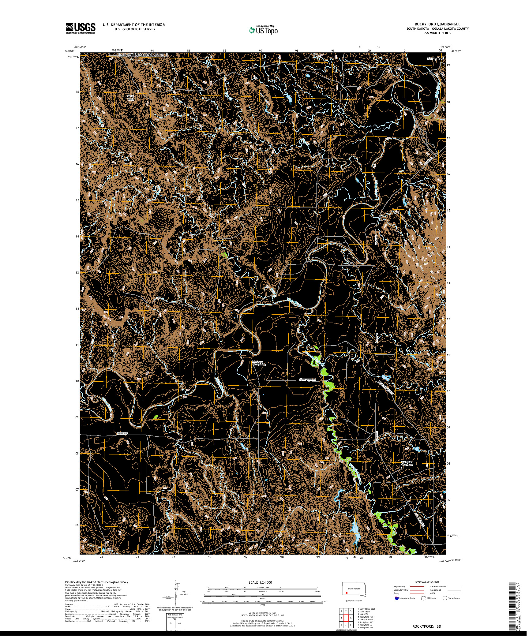 USGS US TOPO 7.5-MINUTE MAP FOR ROCKYFORD, SD 2017