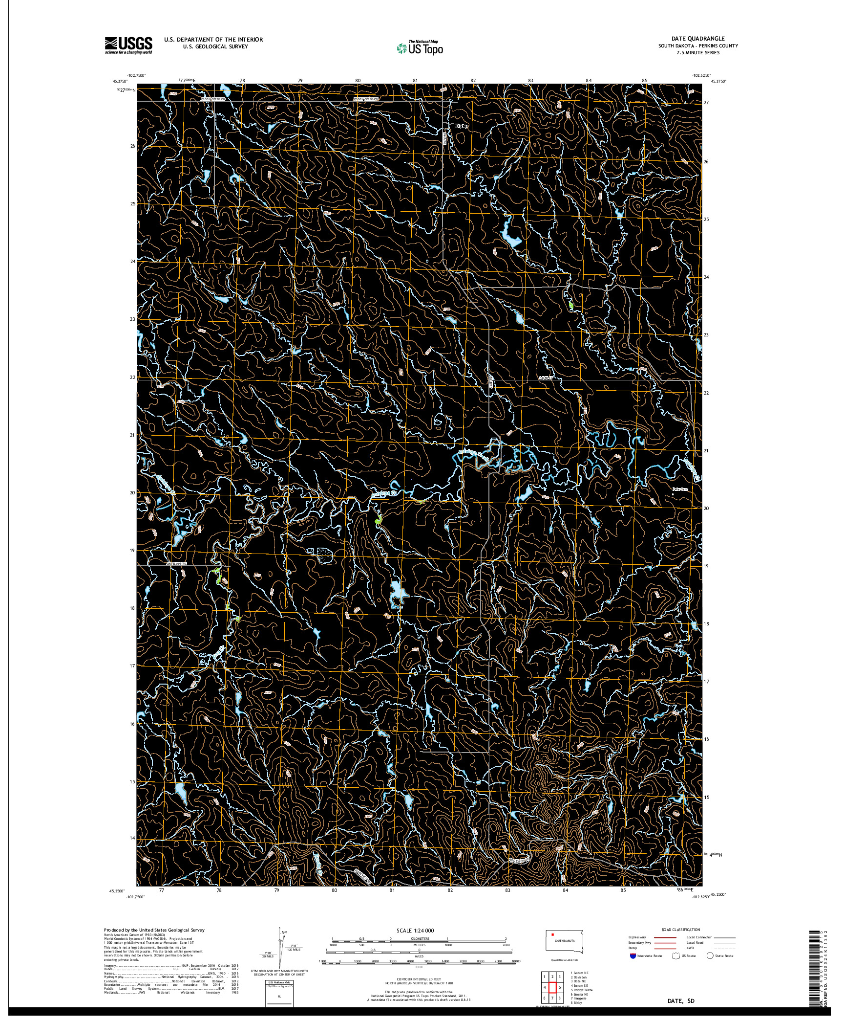 USGS US TOPO 7.5-MINUTE MAP FOR DATE, SD 2017