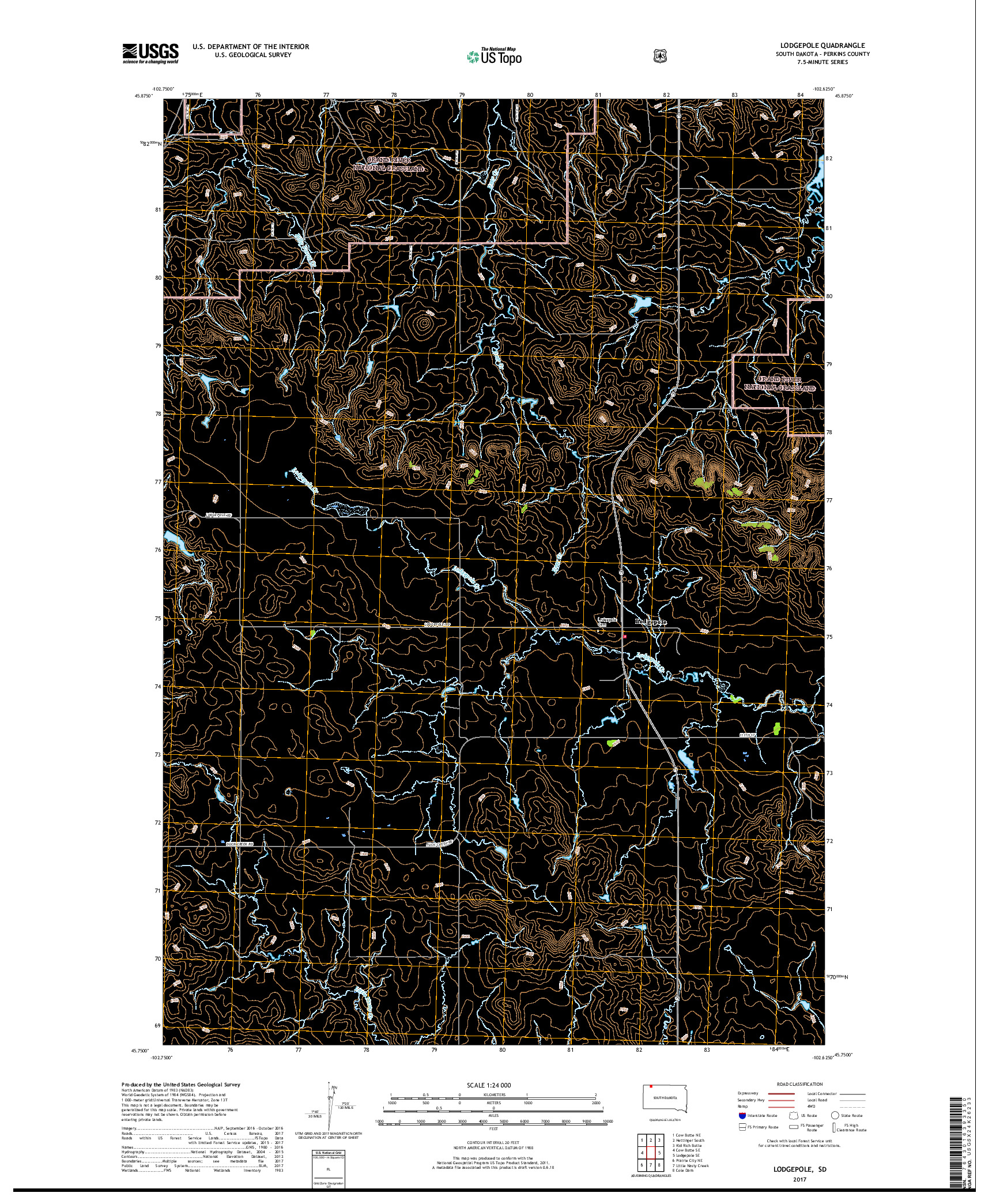 USGS US TOPO 7.5-MINUTE MAP FOR LODGEPOLE, SD 2017