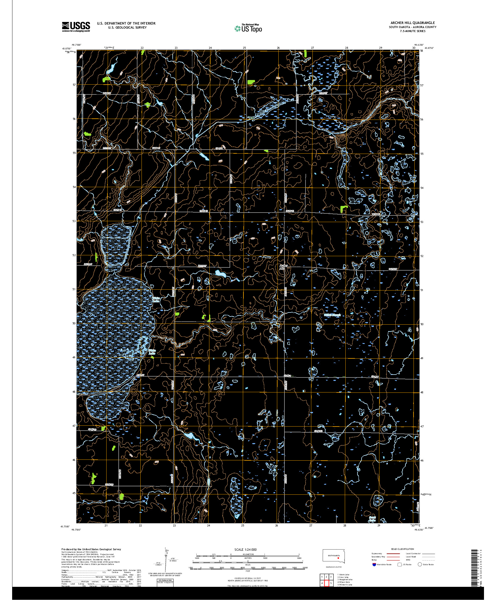 USGS US TOPO 7.5-MINUTE MAP FOR ARCHER HILL, SD 2017