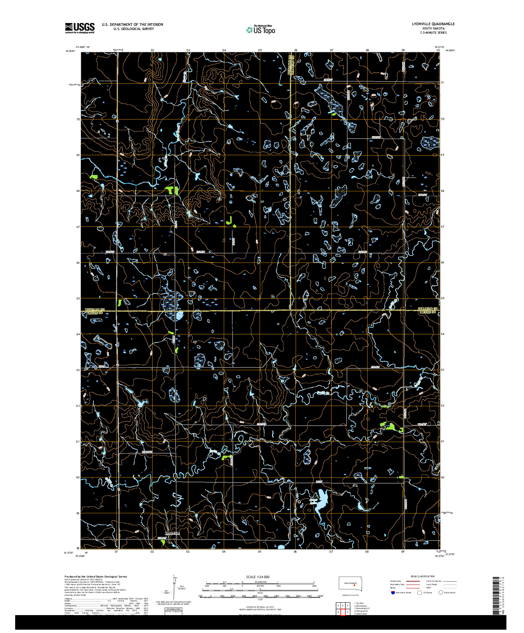 USGS US TOPO 7.5-MINUTE MAP FOR LYONVILLE, SD 2017
