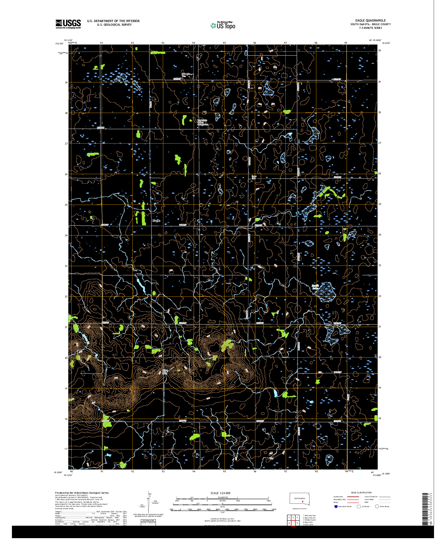 USGS US TOPO 7.5-MINUTE MAP FOR EAGLE, SD 2017