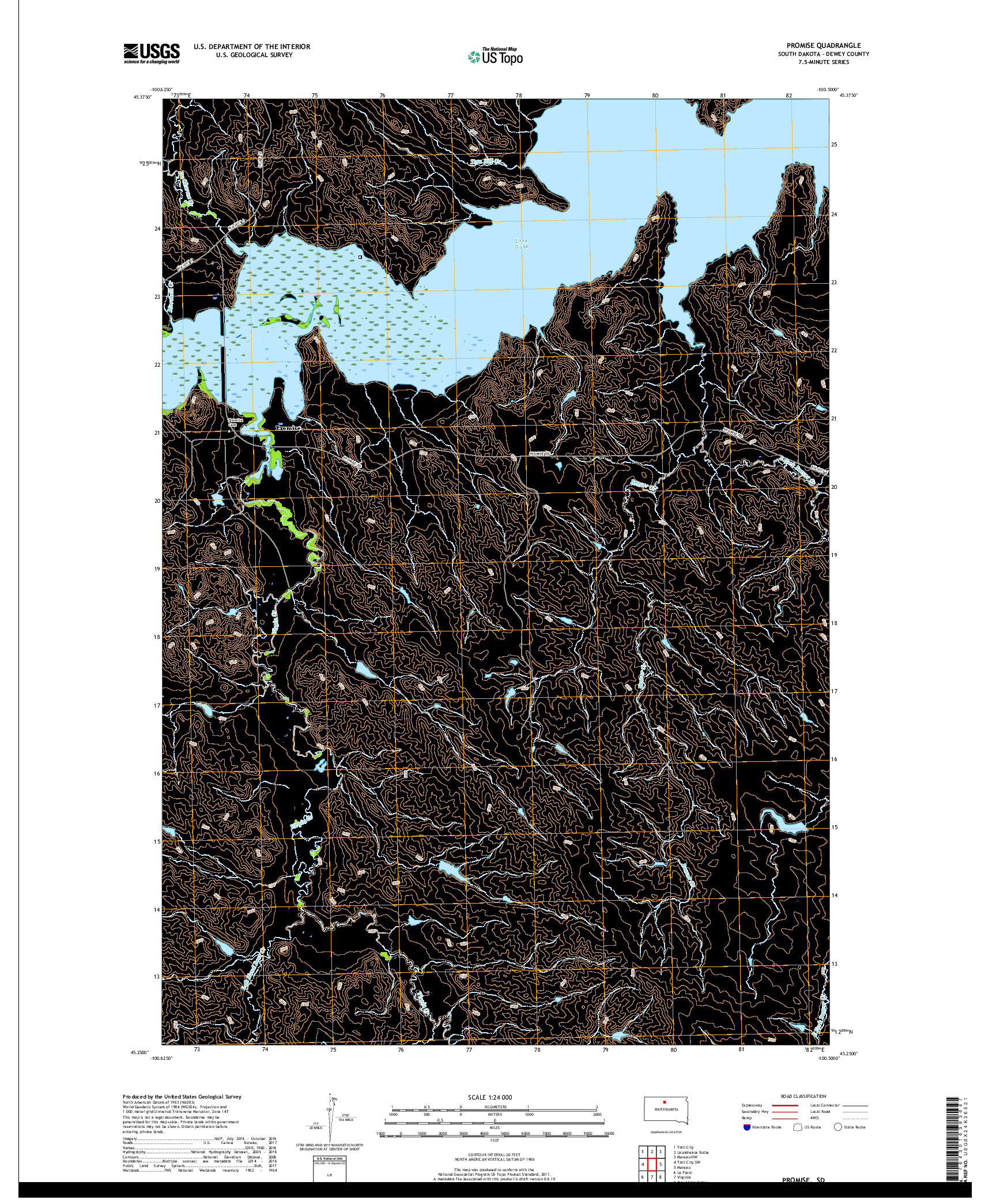 USGS US TOPO 7.5-MINUTE MAP FOR PROMISE, SD 2017