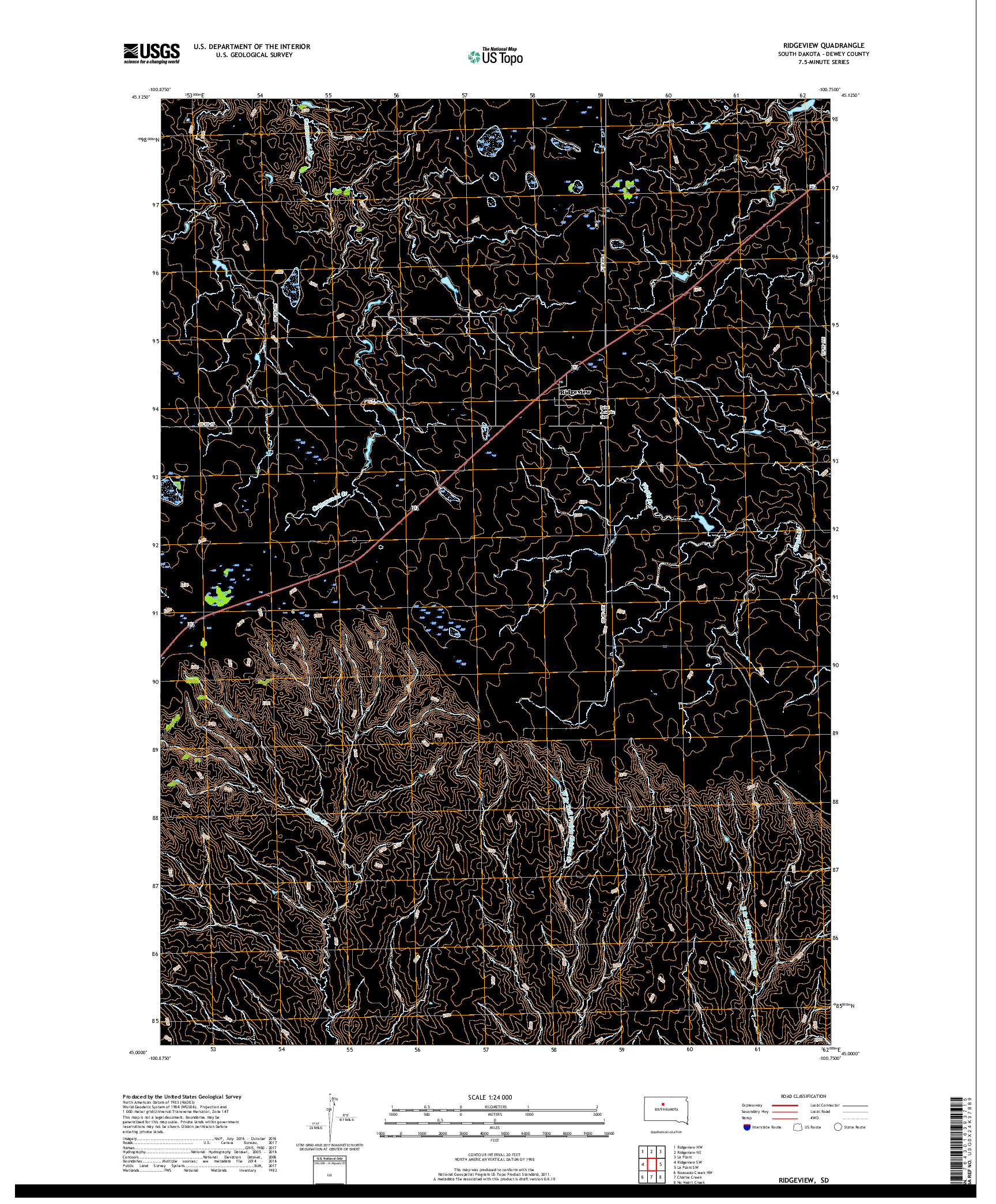 USGS US TOPO 7.5-MINUTE MAP FOR RIDGEVIEW, SD 2017