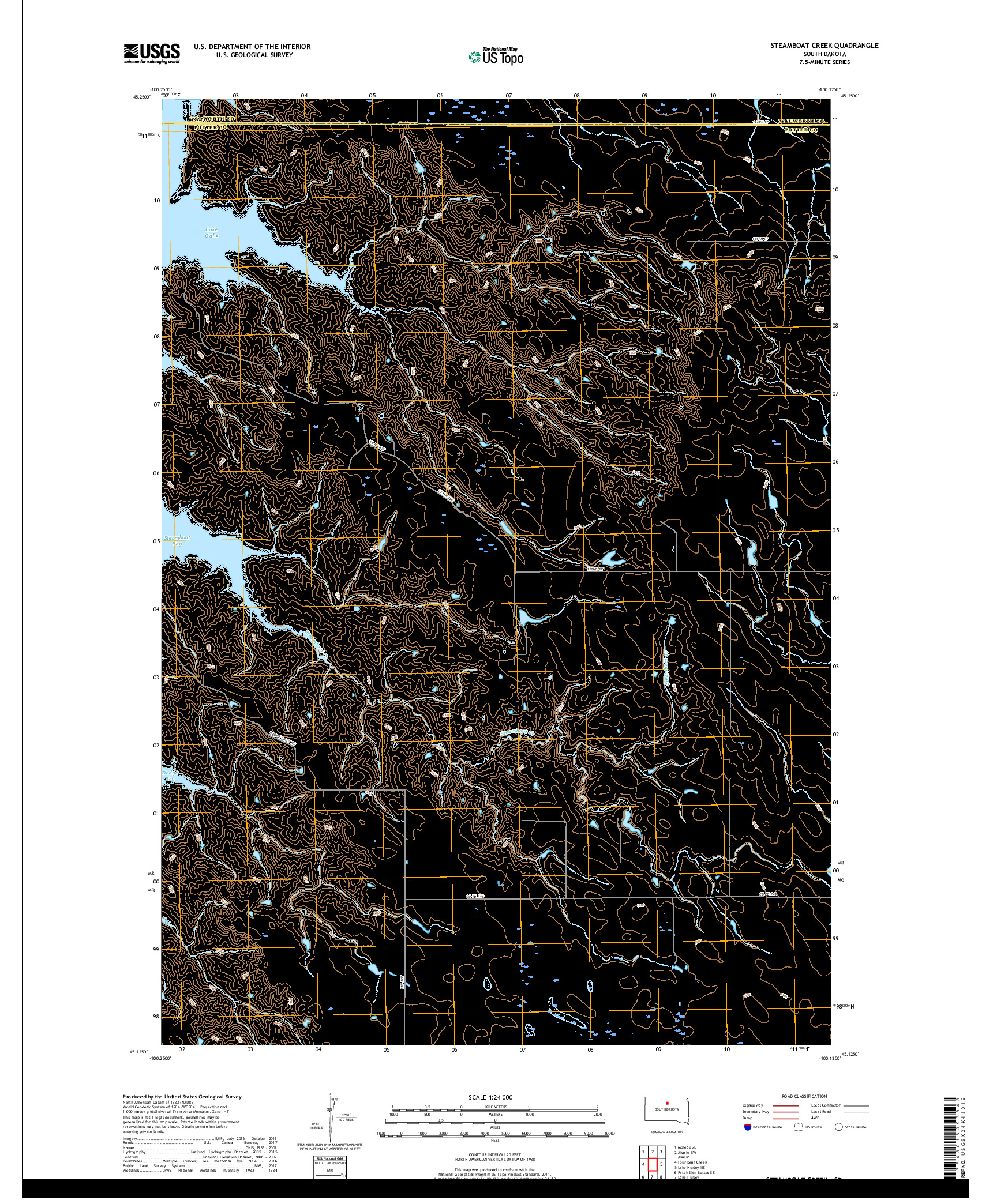 USGS US TOPO 7.5-MINUTE MAP FOR STEAMBOAT CREEK, SD 2017