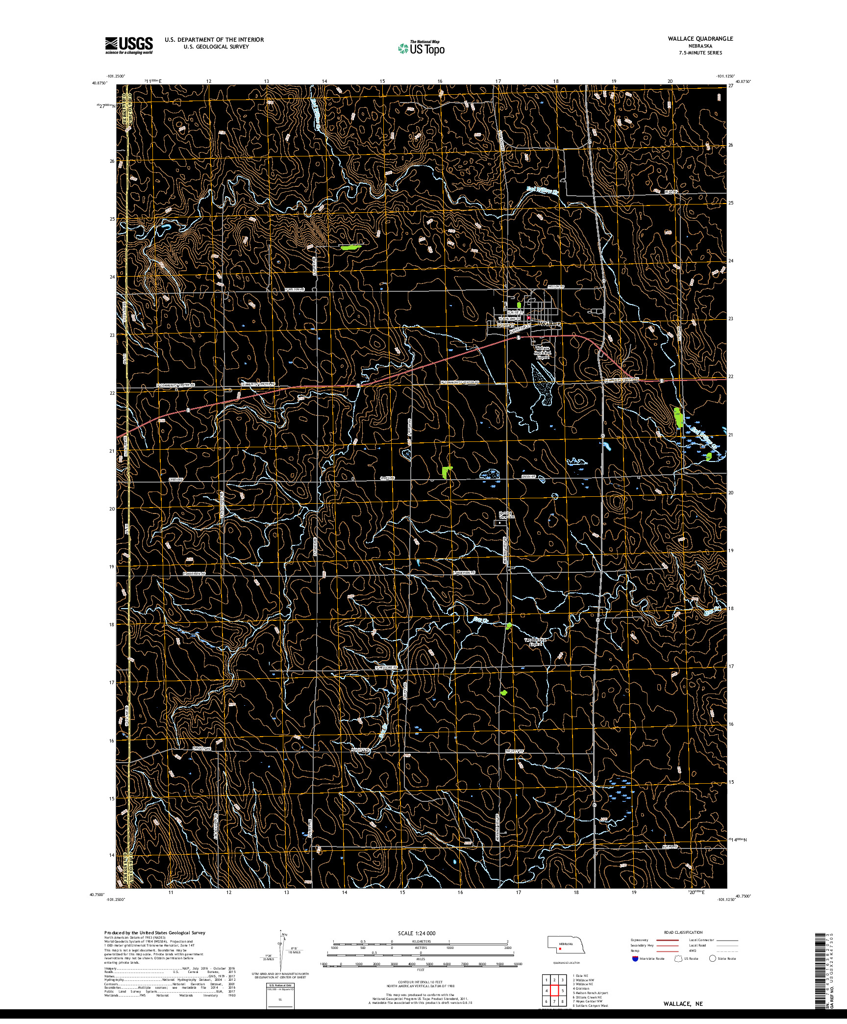 USGS US TOPO 7.5-MINUTE MAP FOR WALLACE, NE 2017