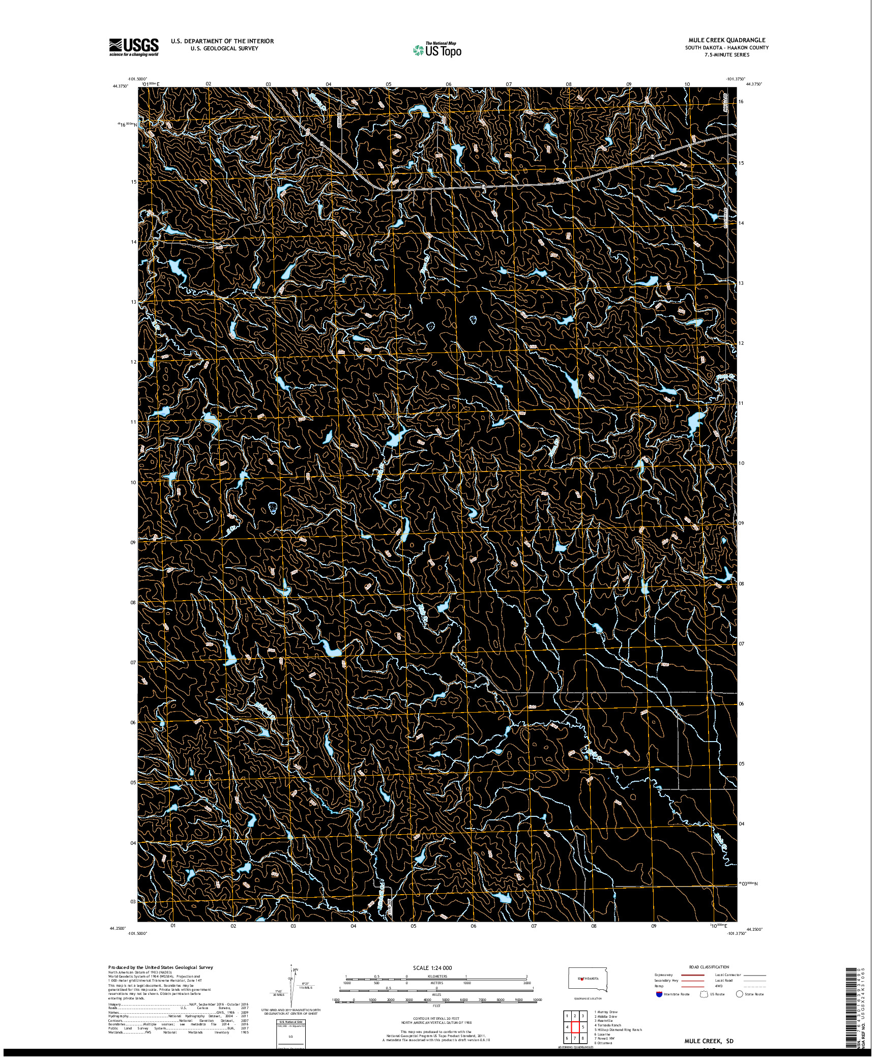 USGS US TOPO 7.5-MINUTE MAP FOR MULE CREEK, SD 2017