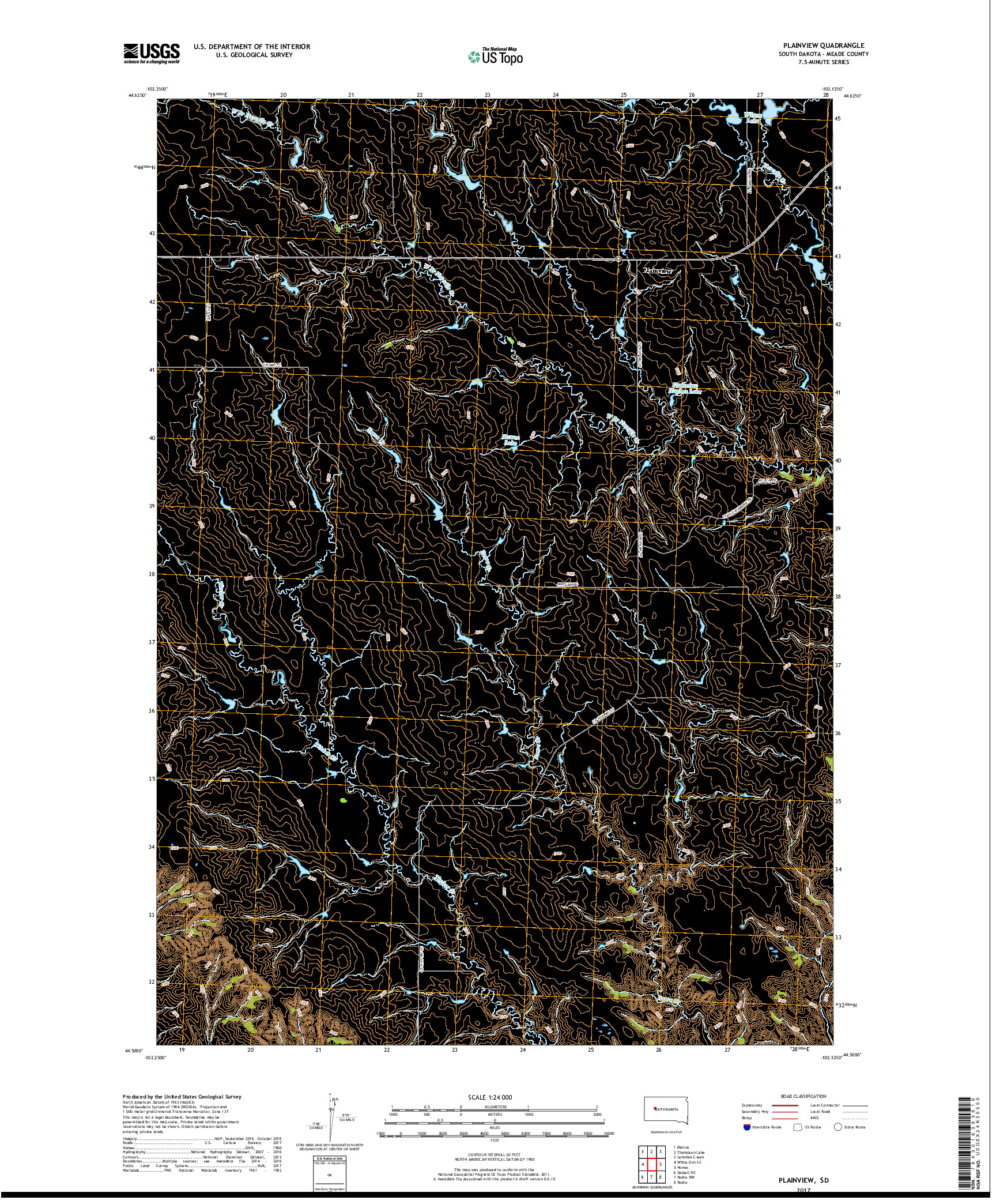 USGS US TOPO 7.5-MINUTE MAP FOR PLAINVIEW, SD 2017