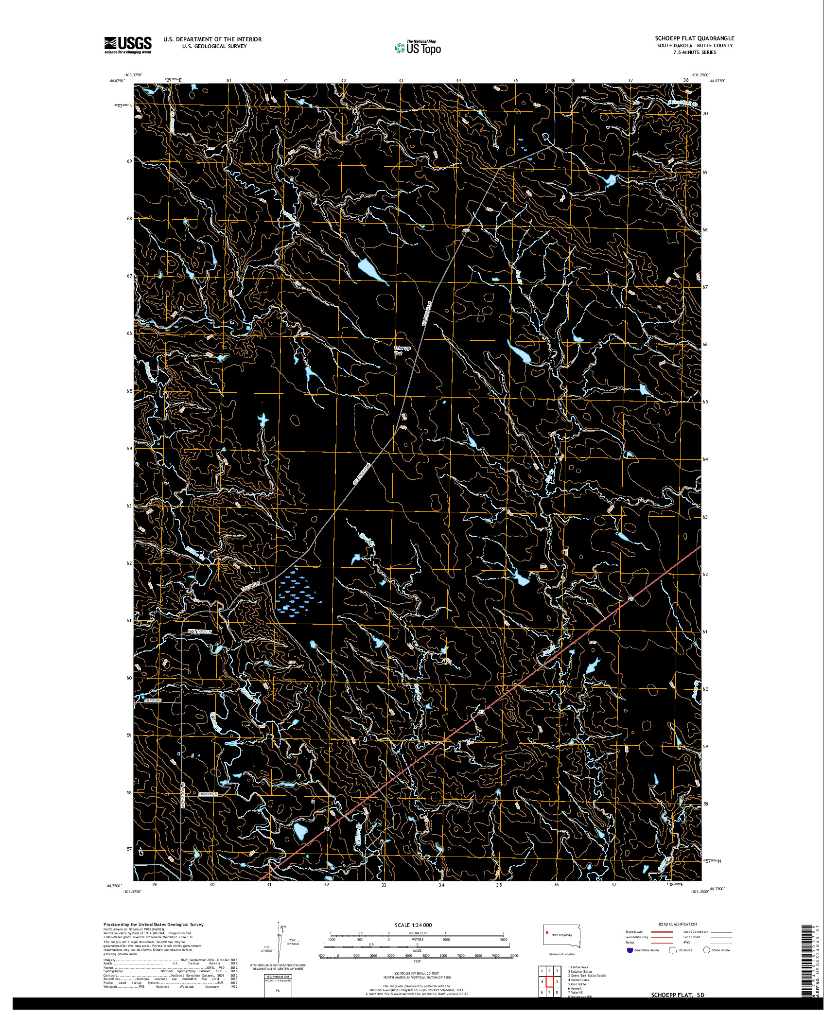 USGS US TOPO 7.5-MINUTE MAP FOR SCHOEPP FLAT, SD 2017