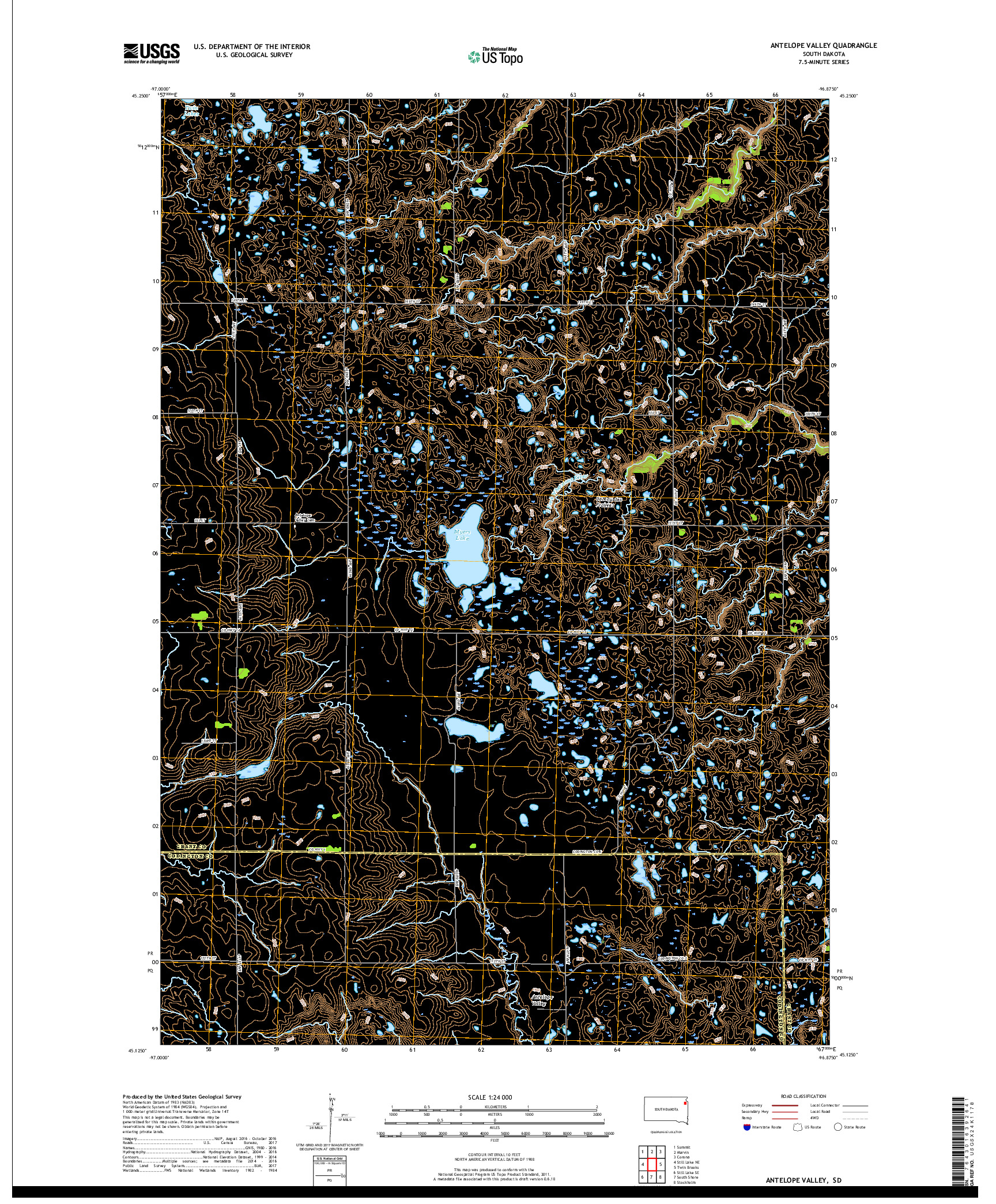 USGS US TOPO 7.5-MINUTE MAP FOR ANTELOPE VALLEY, SD 2017