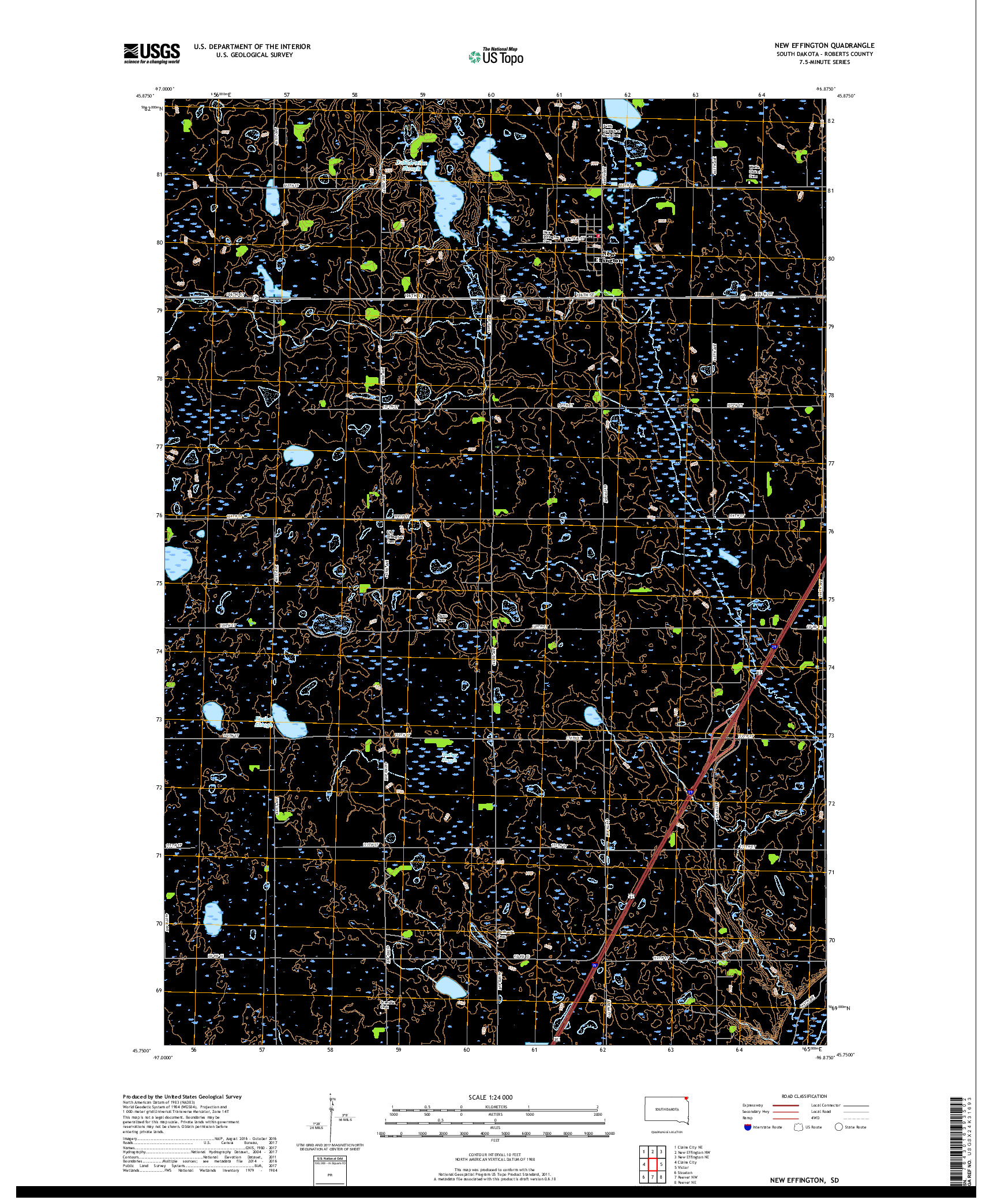 USGS US TOPO 7.5-MINUTE MAP FOR NEW EFFINGTON, SD 2017