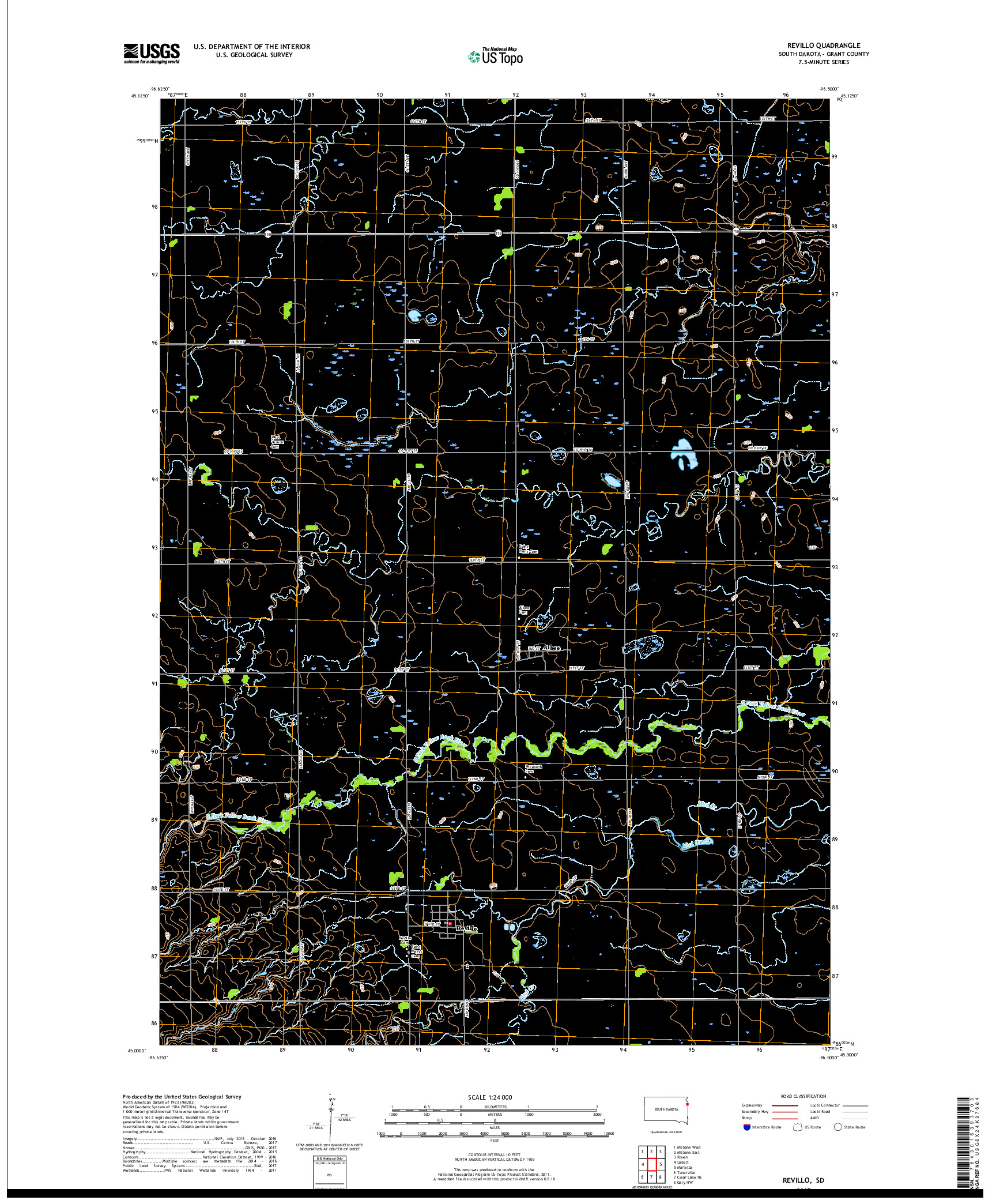 USGS US TOPO 7.5-MINUTE MAP FOR REVILLO, SD 2017