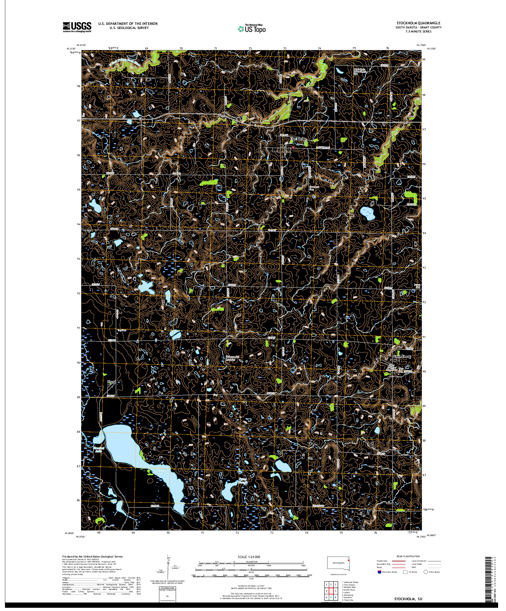 USGS US TOPO 7.5-MINUTE MAP FOR STOCKHOLM, SD 2017